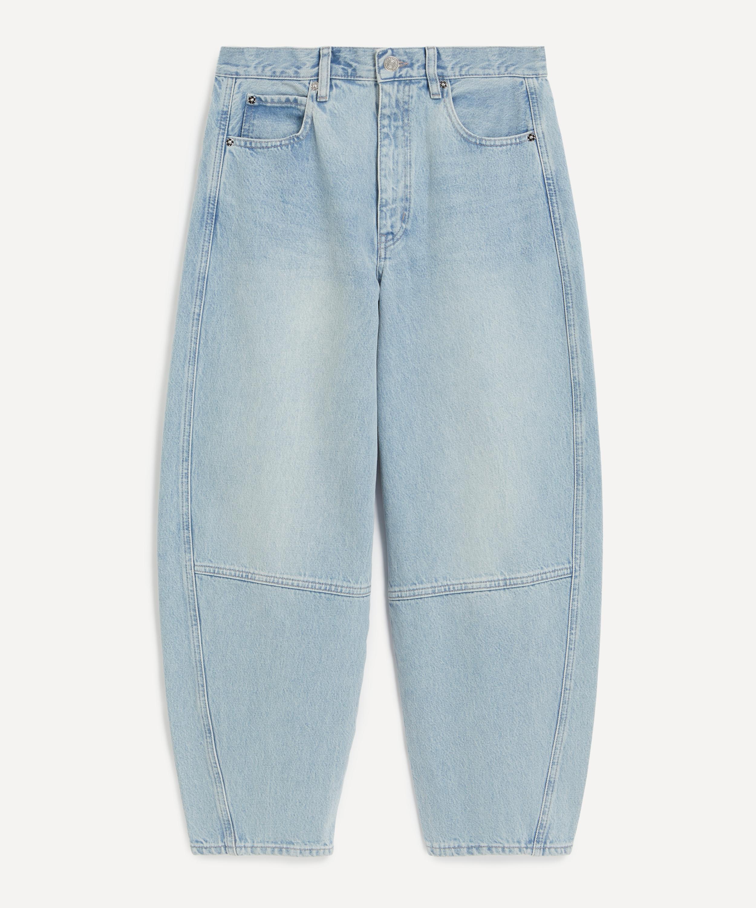 Frame - The Twisted High-Rise Barrel Jeans in Never image number 0