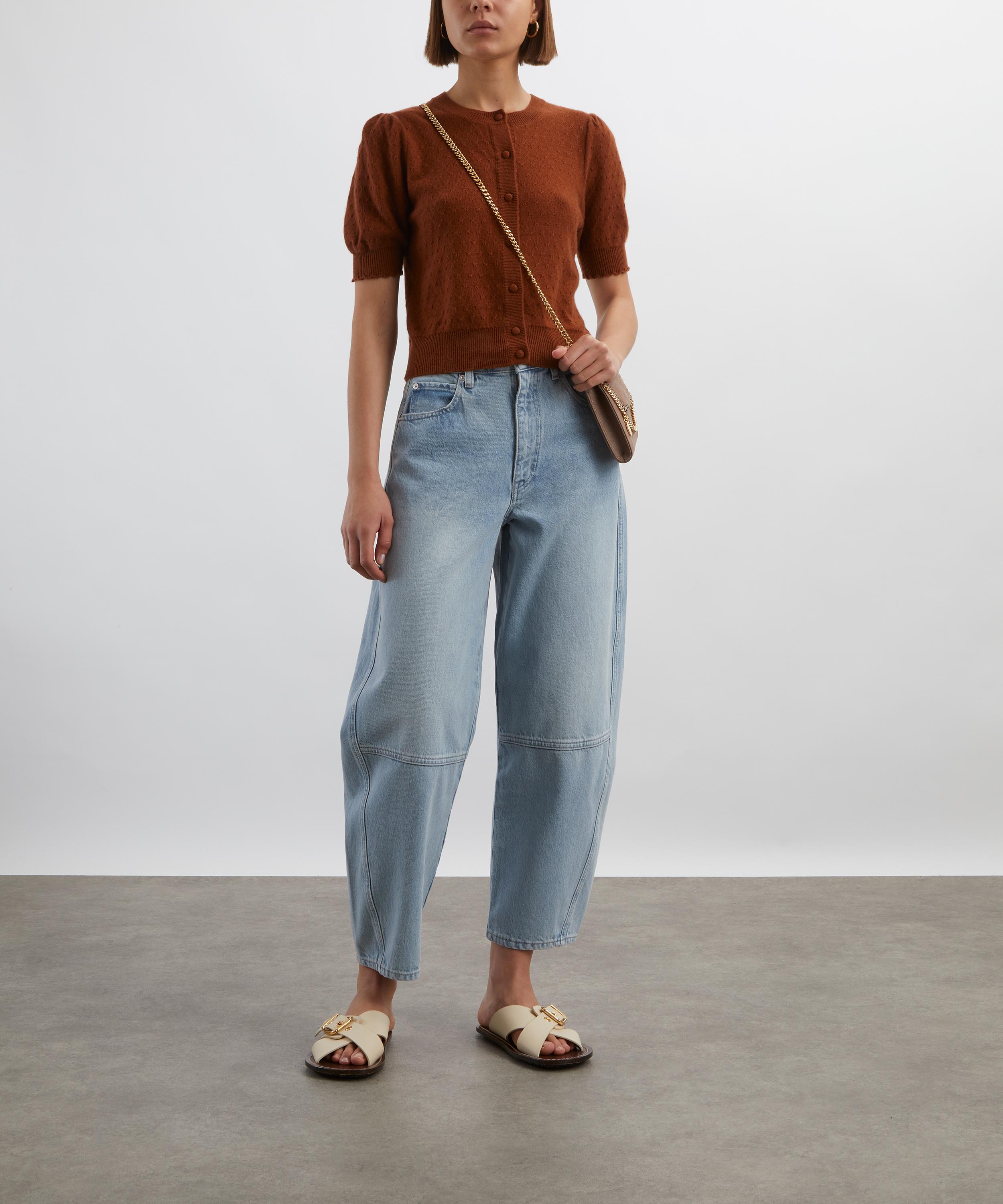 Frame - The Twisted High-Rise Barrel Jeans in Never image number 1