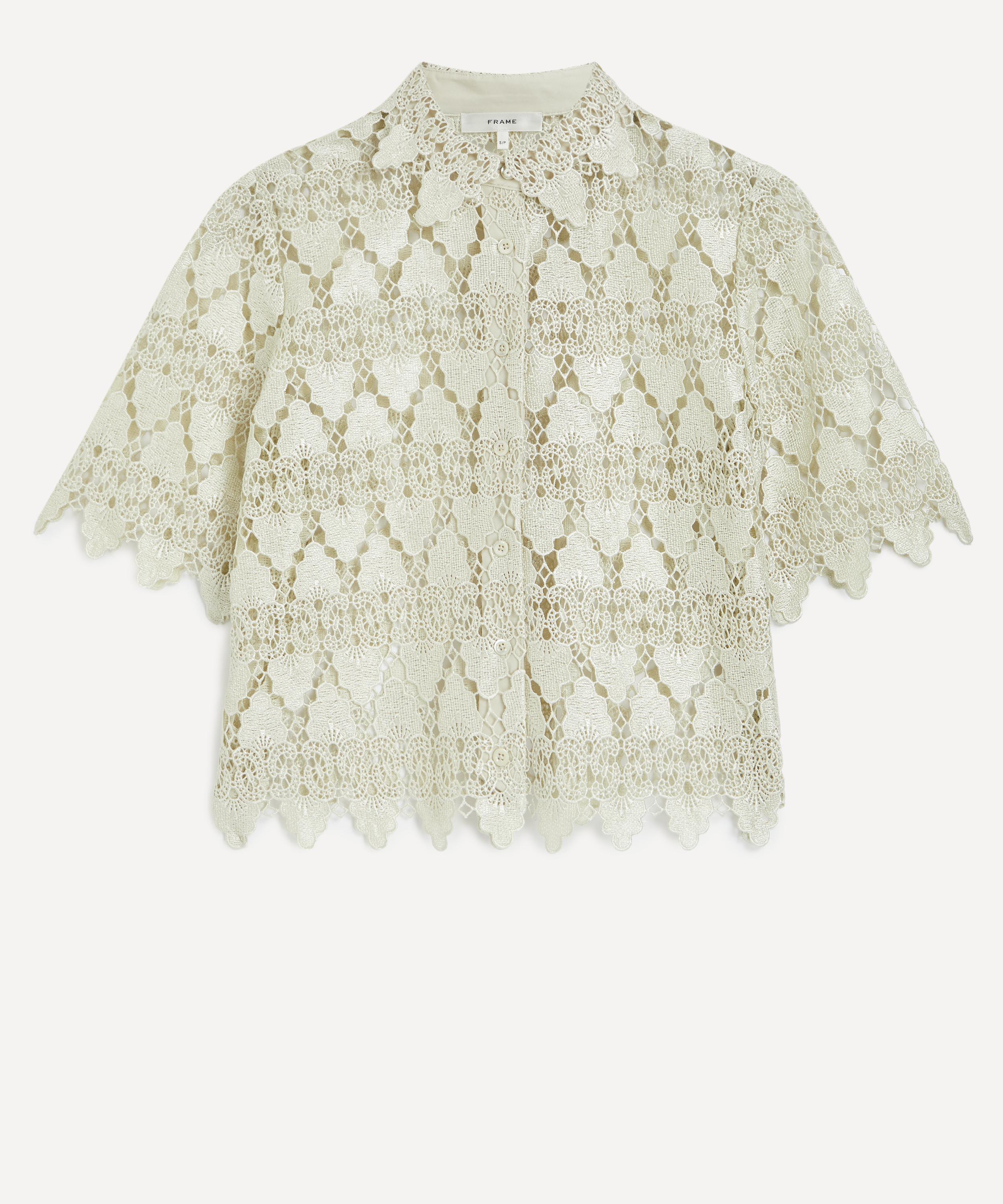 Frame - The Lace Button-Up Shirt in Soft Mint