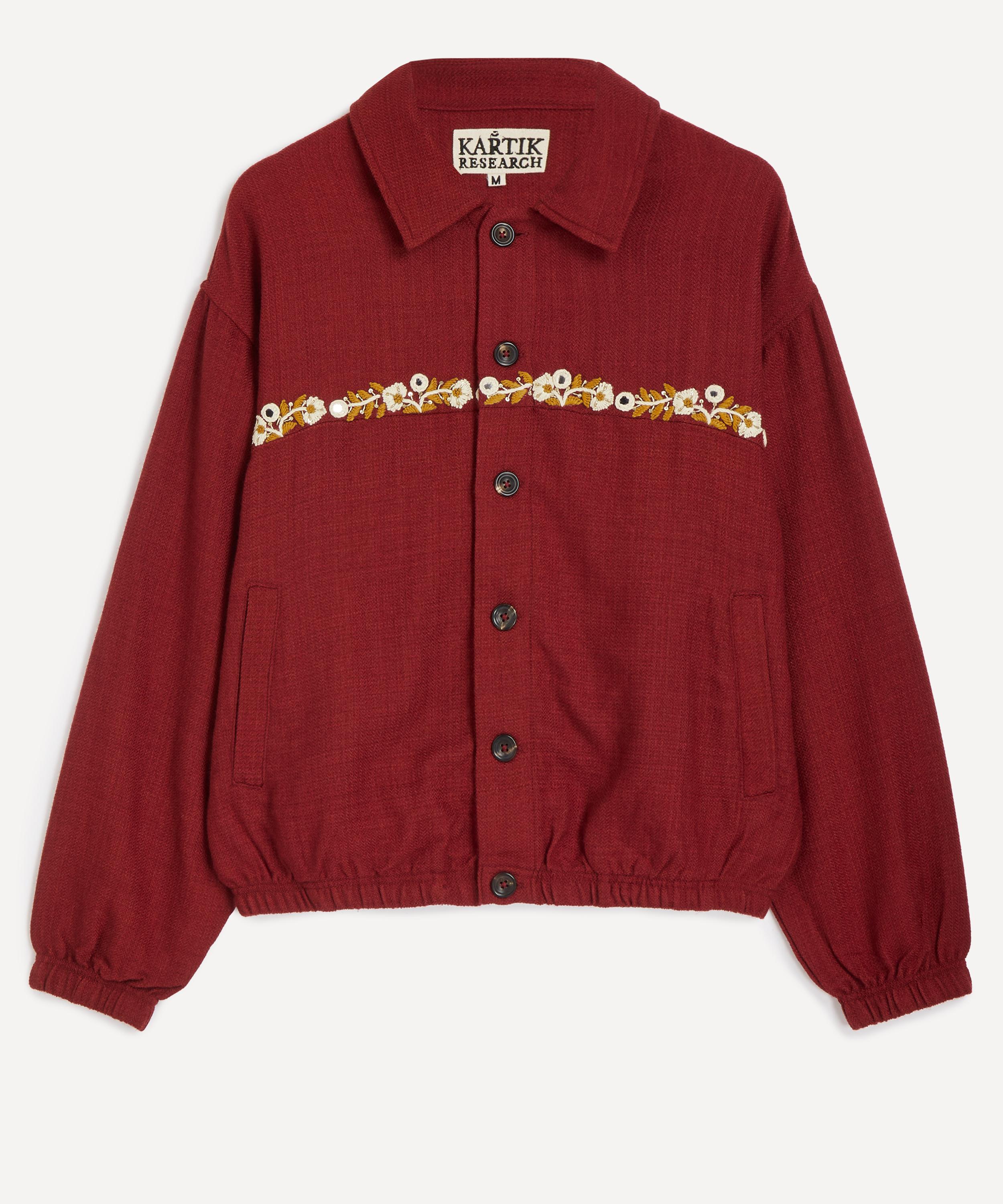 Kartik Research - Rishikesh Embroidered Herringbone Jacket image number 0