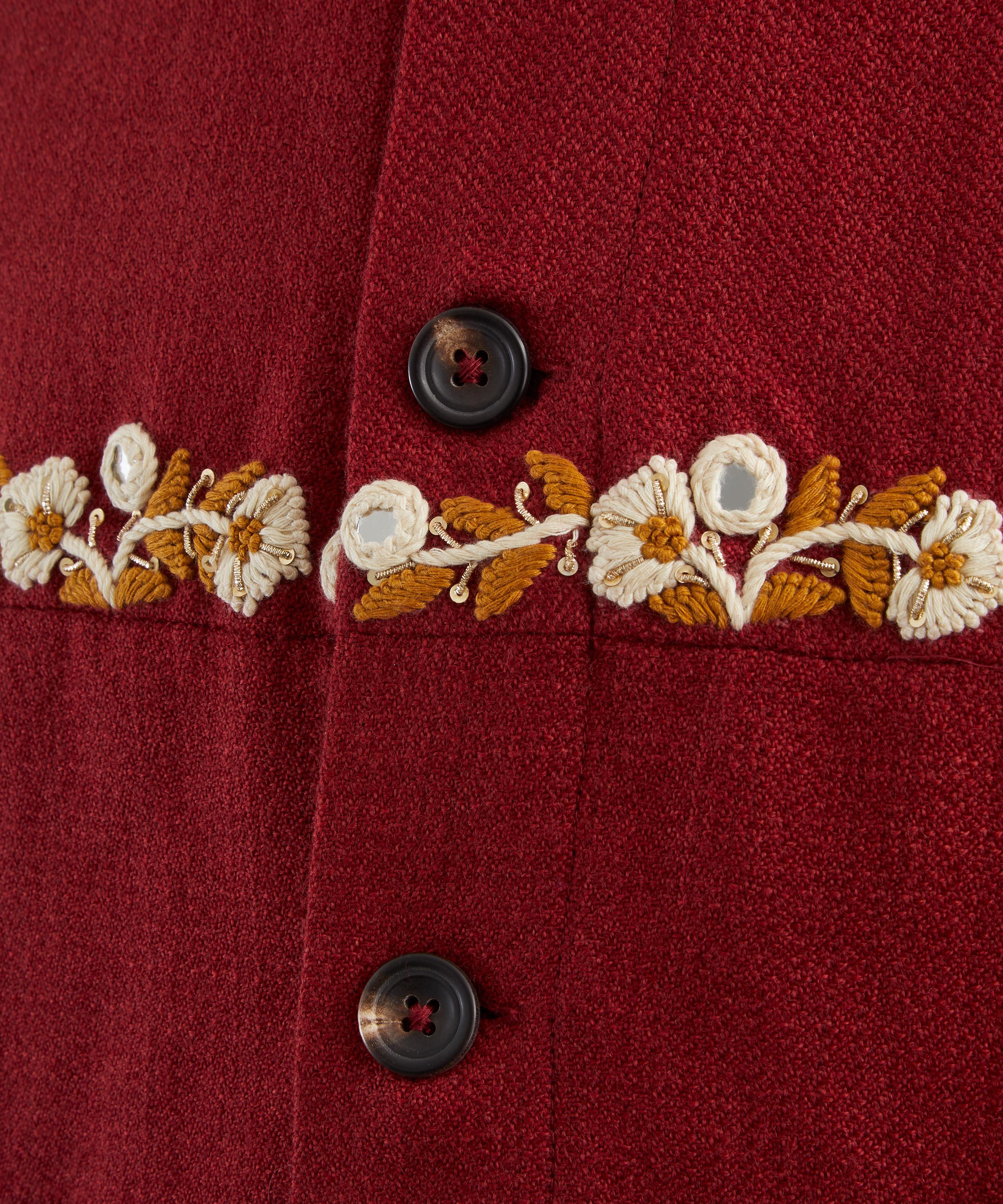 Kartik Research - Rishikesh Embroidered Herringbone Jacket image number 4