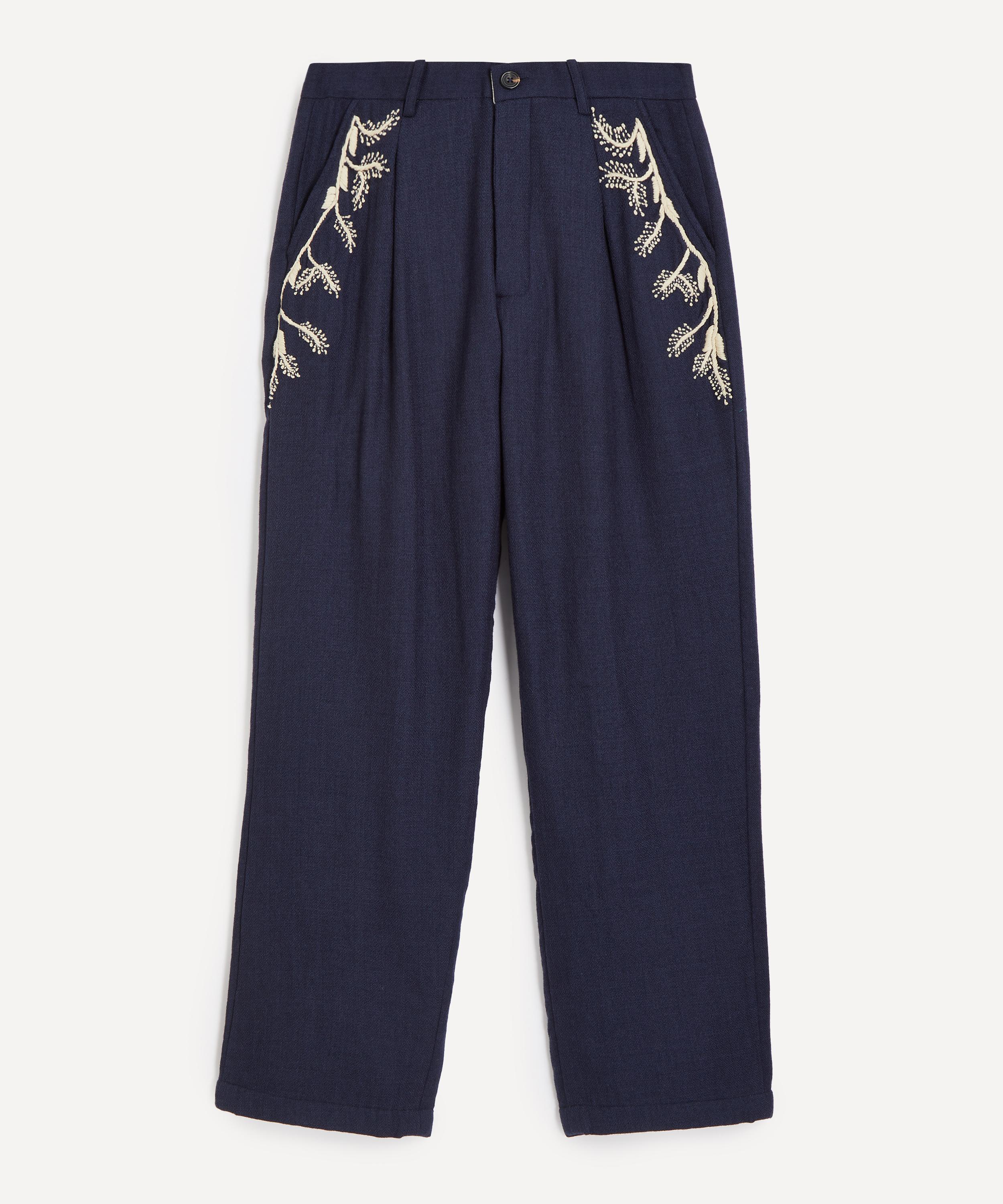 Kartik Research - Pleated Embroidered Wool Trousers image number 0