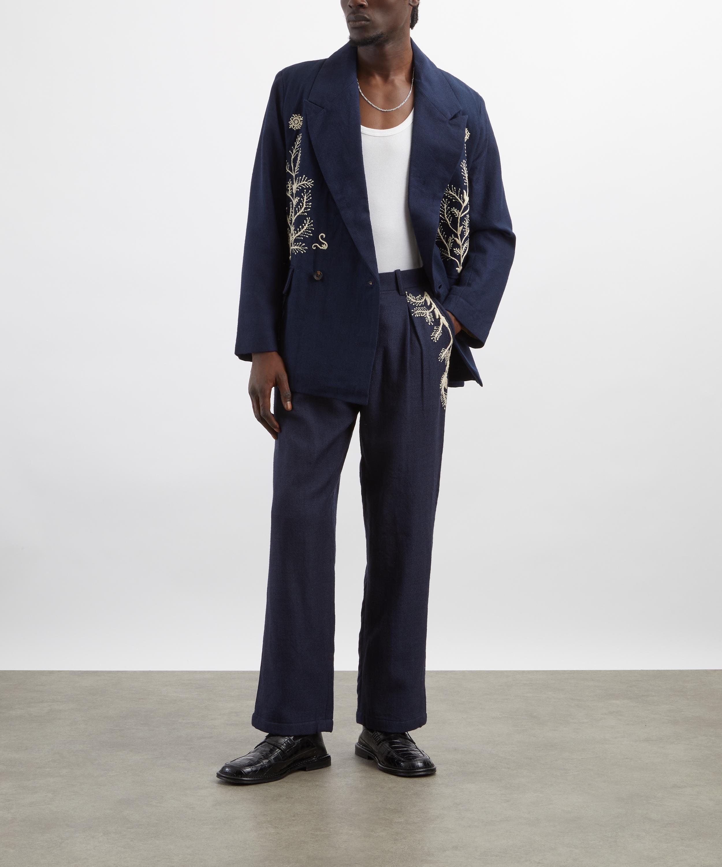 Kartik Research - Pleated Embroidered Wool Trousers image number 1