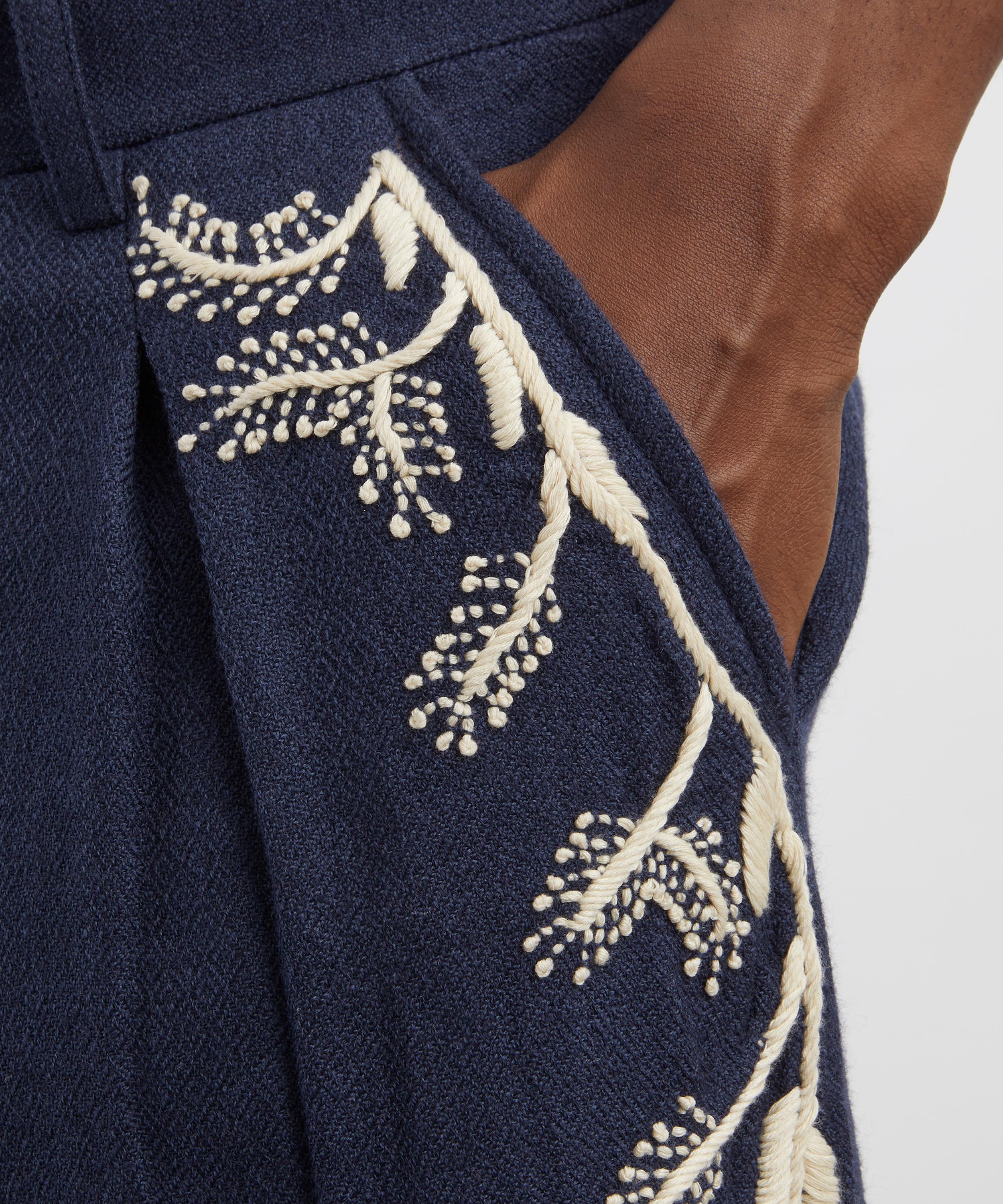 Kartik Research - Pleated Embroidered Wool Trousers image number 4