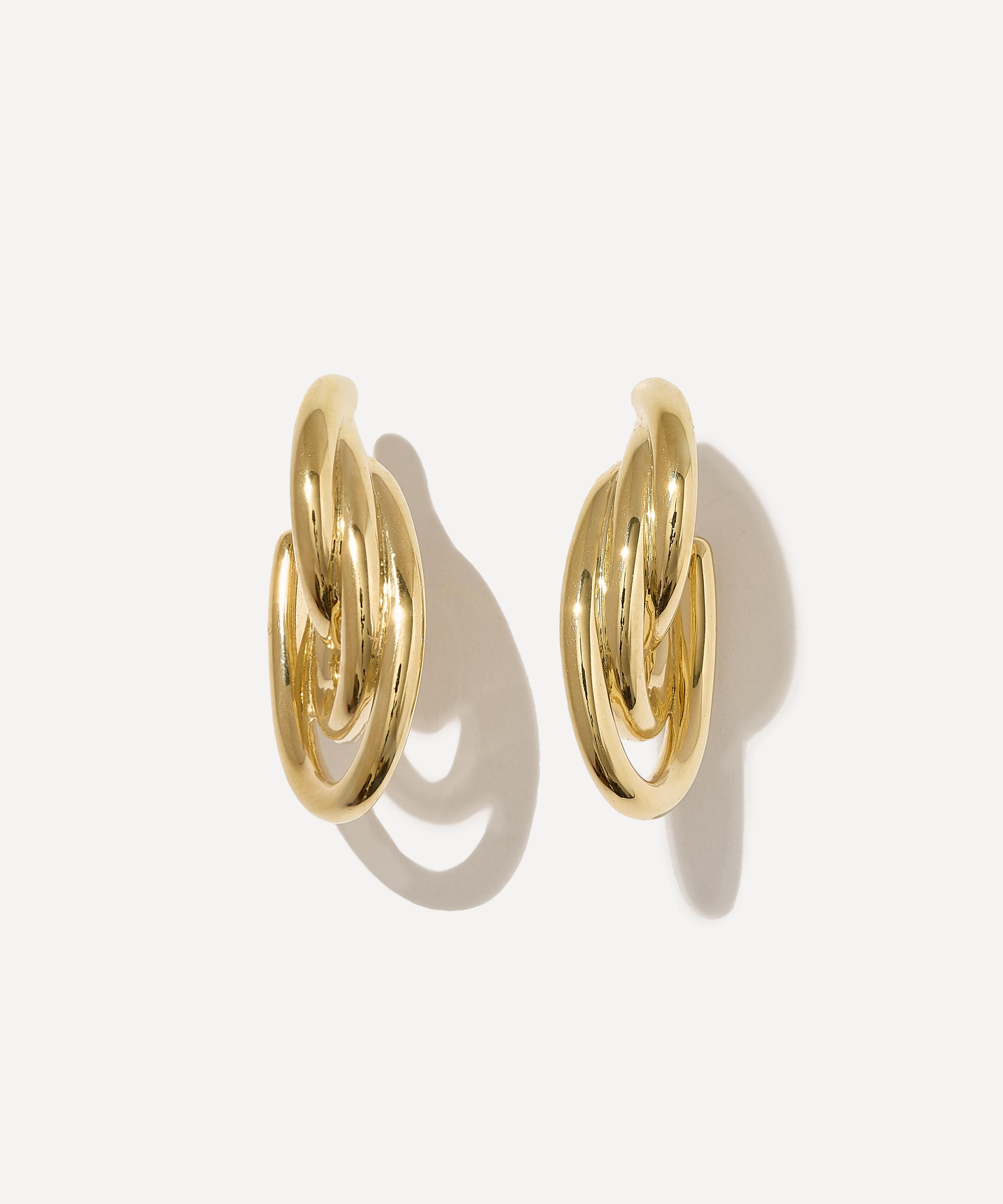 Otiumberg - 14ct Gold-Plated Vermeil Silver Gathered Sonder Hoop Earrings image number 2