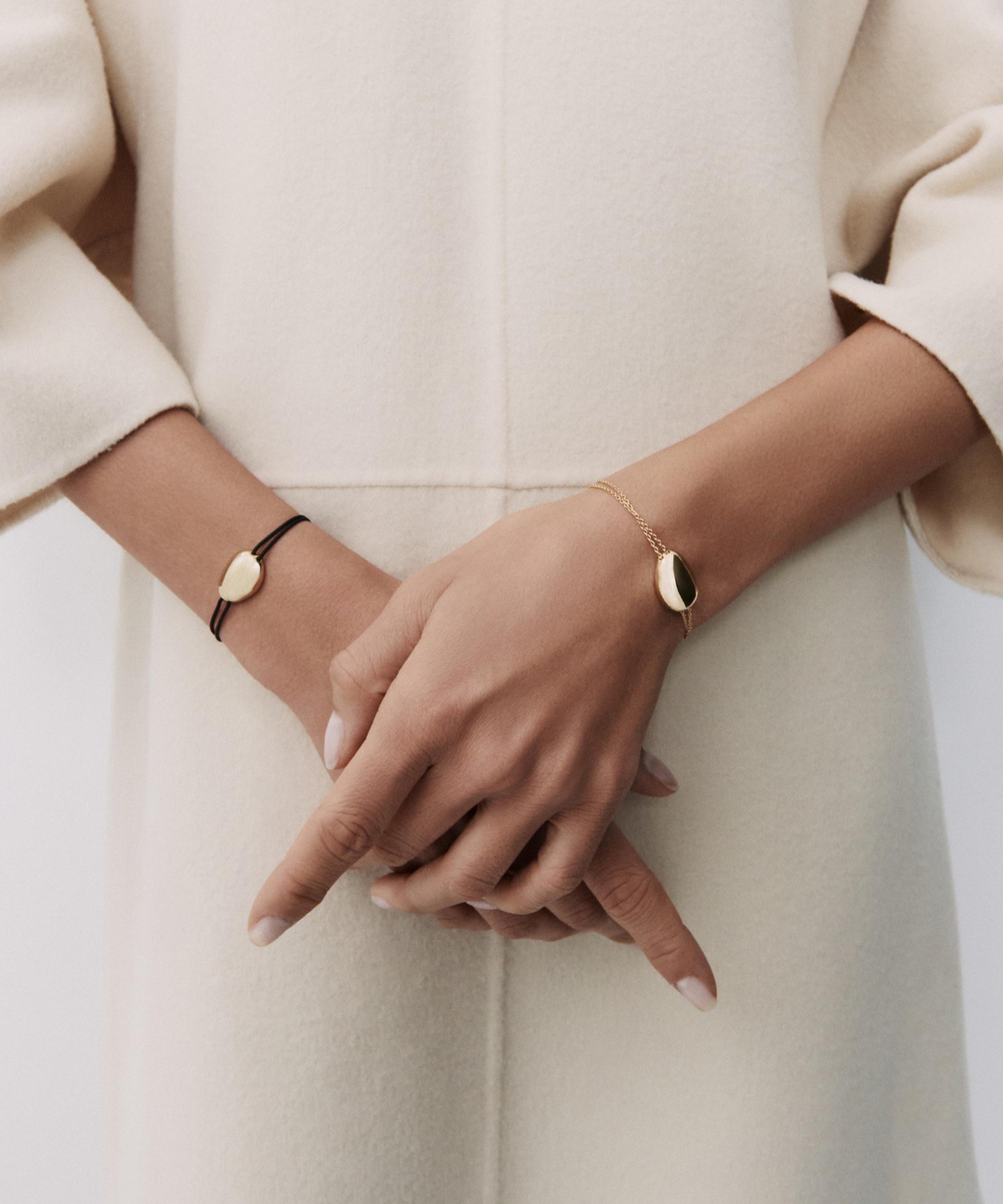 Otiumberg - 14ct Gold-Plated Vermeil Silver Pebble Cord Bracelet image number 1