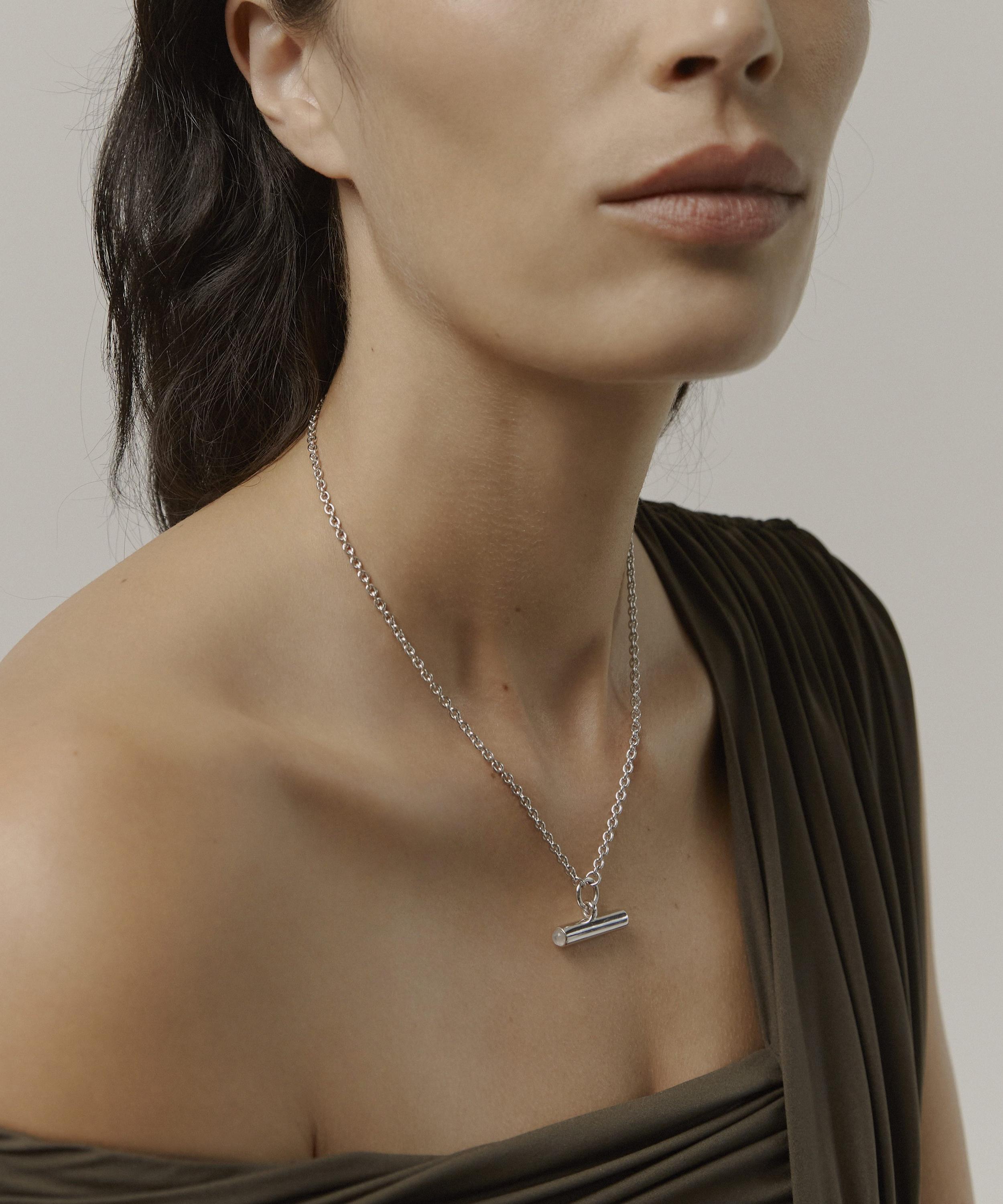 Otiumberg - Sterling Silver Vestige Moonstone Toggle Pendant Necklace image number 1