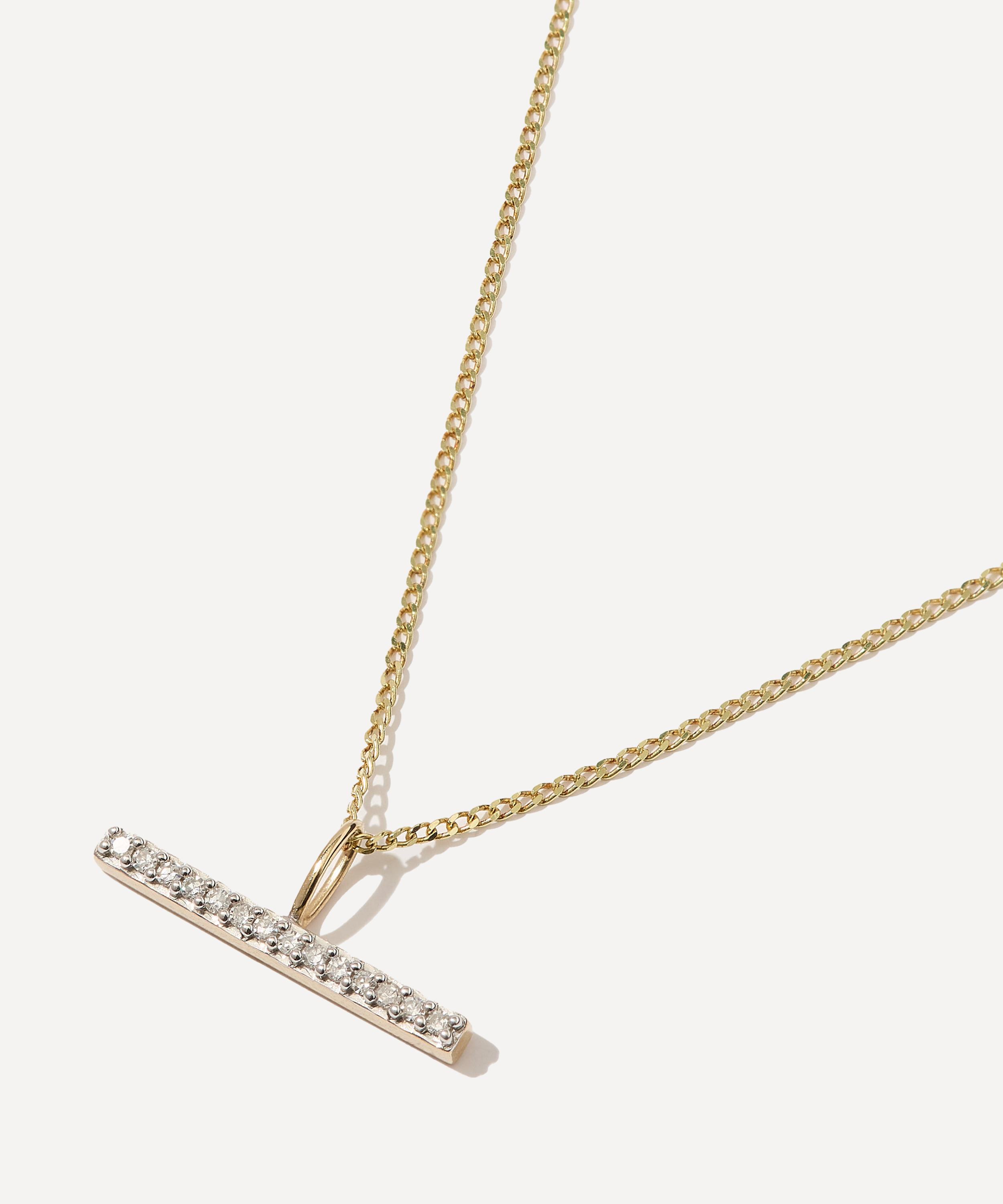 Otiumberg - 9ct Gold Vestige Diamond Toggle Pendant Necklace image number 2