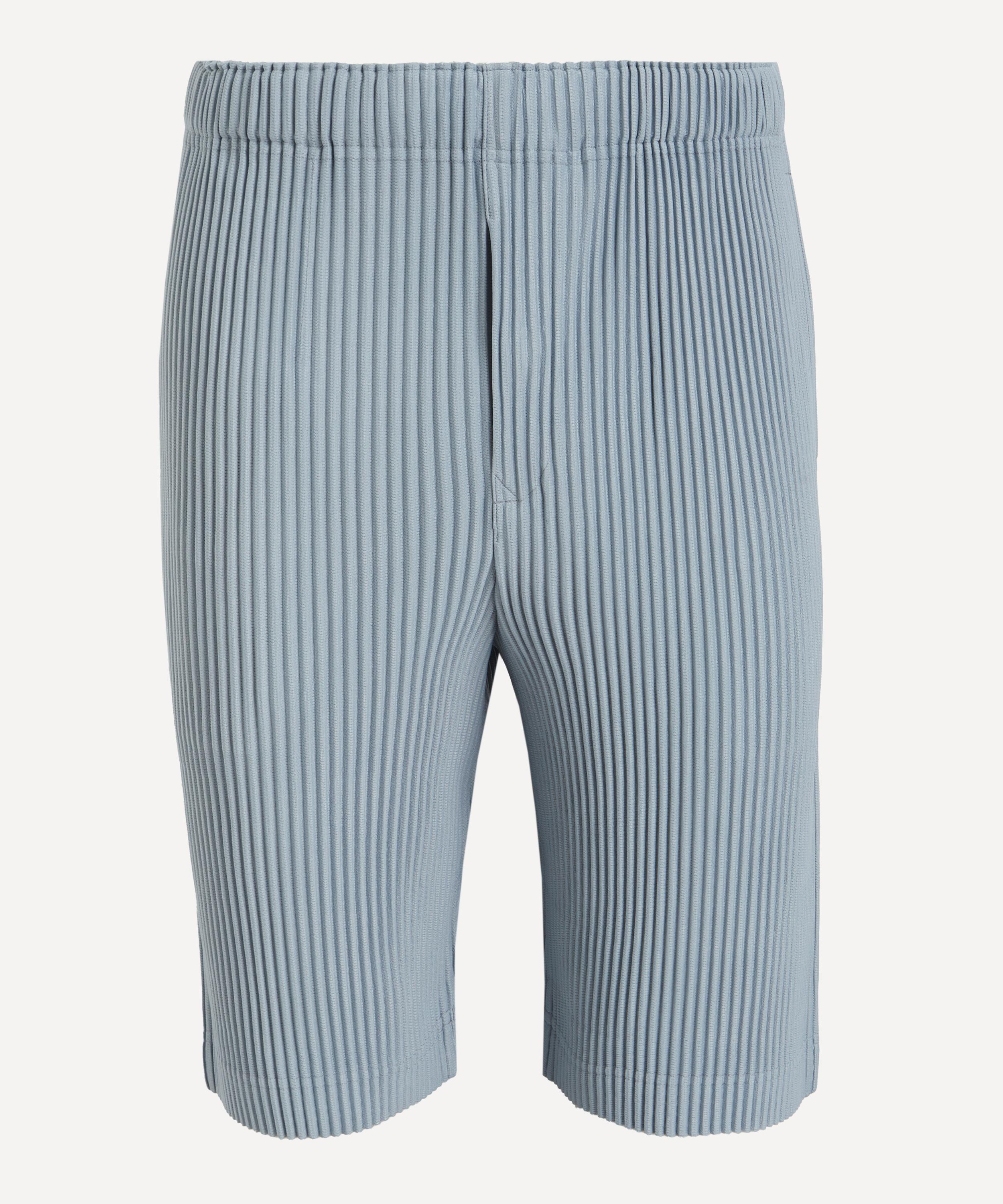 HOMME PLISSÉ ISSEY MIYAKE - COLOURS PLEATS Grey Blue Pleated Shorts image number 0