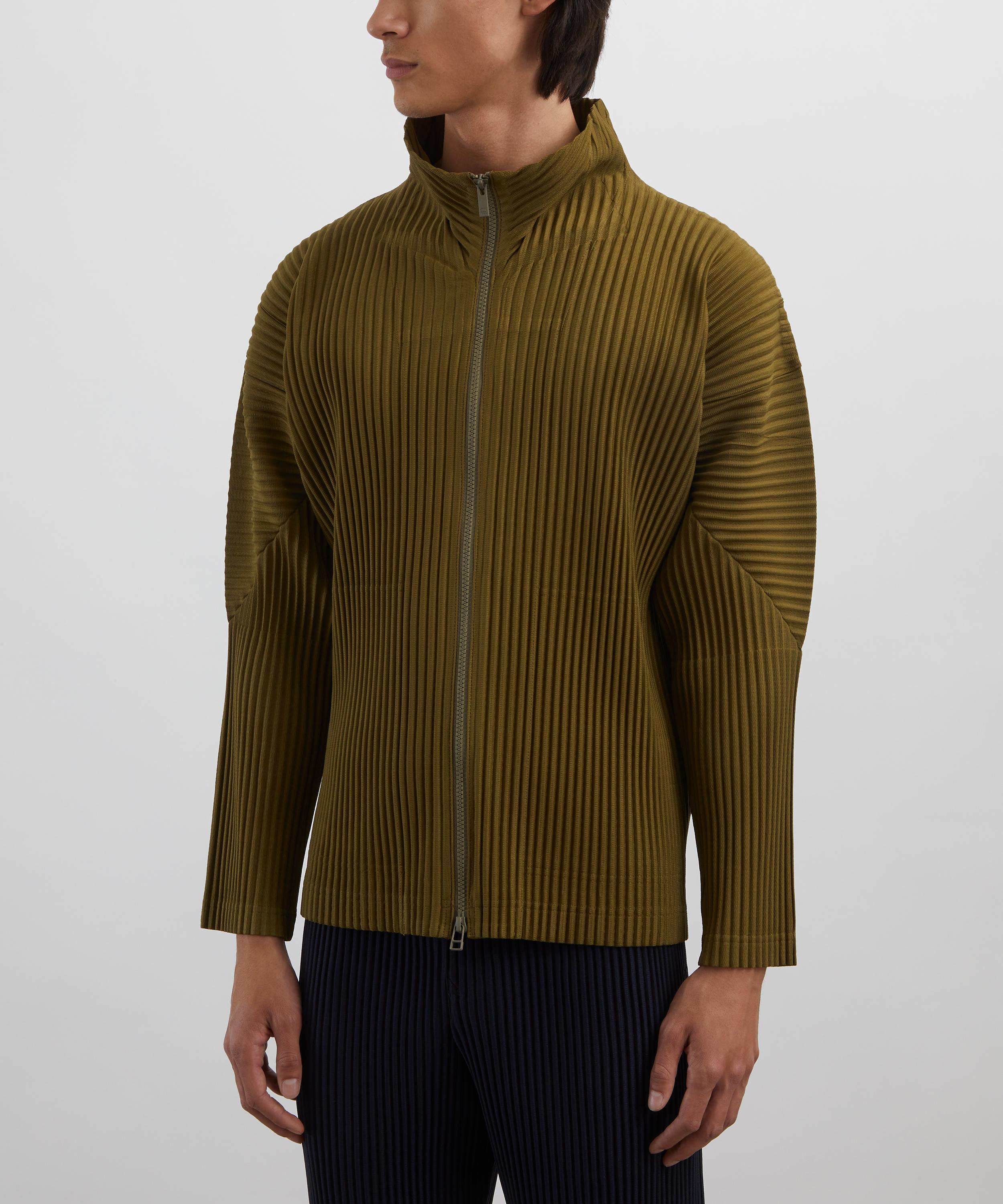 HOMME PLISSÉ ISSEY MIYAKE - COLOURS PLEATS Olive Khaki Pleated Jacket image number 2