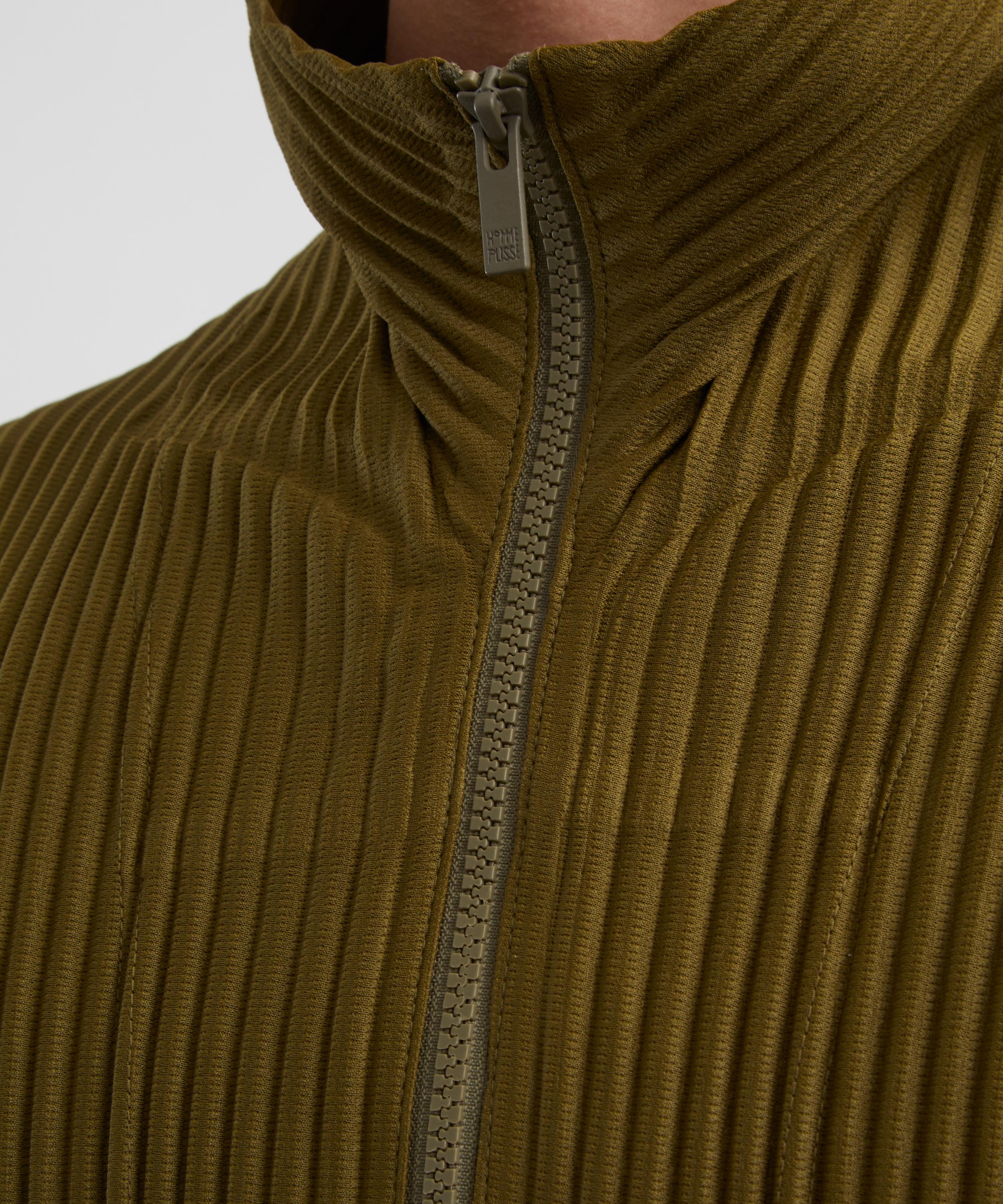 HOMME PLISSÉ ISSEY MIYAKE - COLOURS PLEATS Olive Khaki Pleated Jacket image number 4