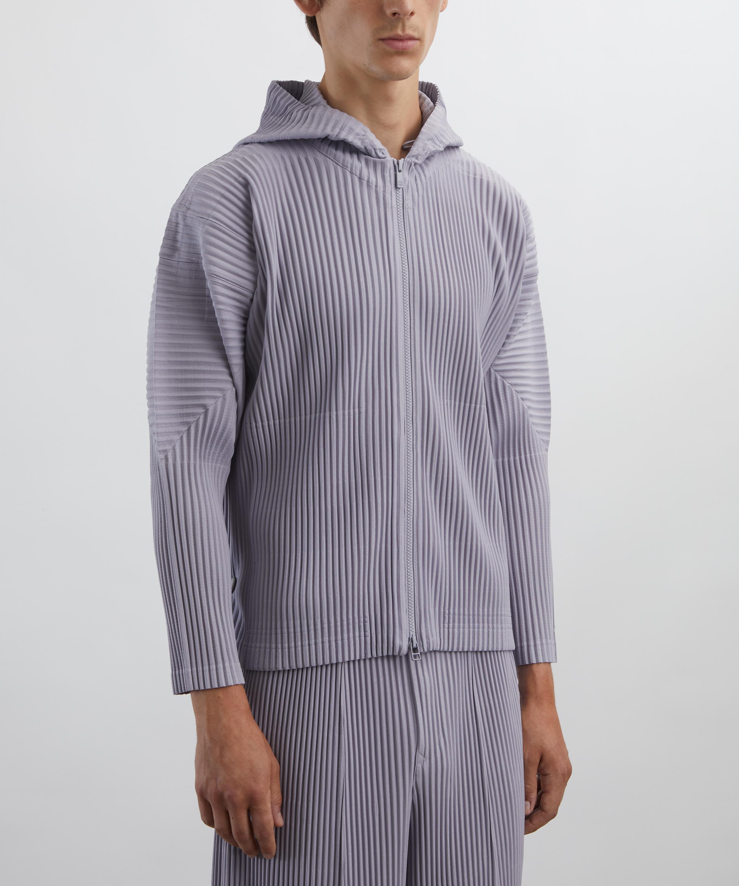 HOMME PLISSÉ ISSEY MIYAKE - MC JUNE Cloud Grey Pleated Hoodie image number 2