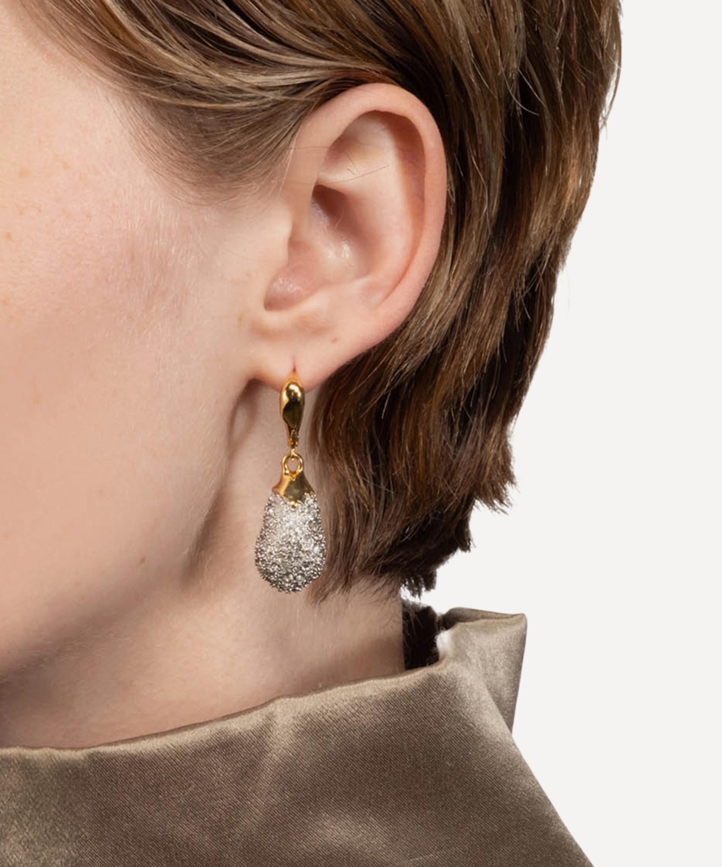 Alexis Bittar - 14ct Gold-Plated Solanales Crystal Pavé Teardrop Wire Earrings image number 1