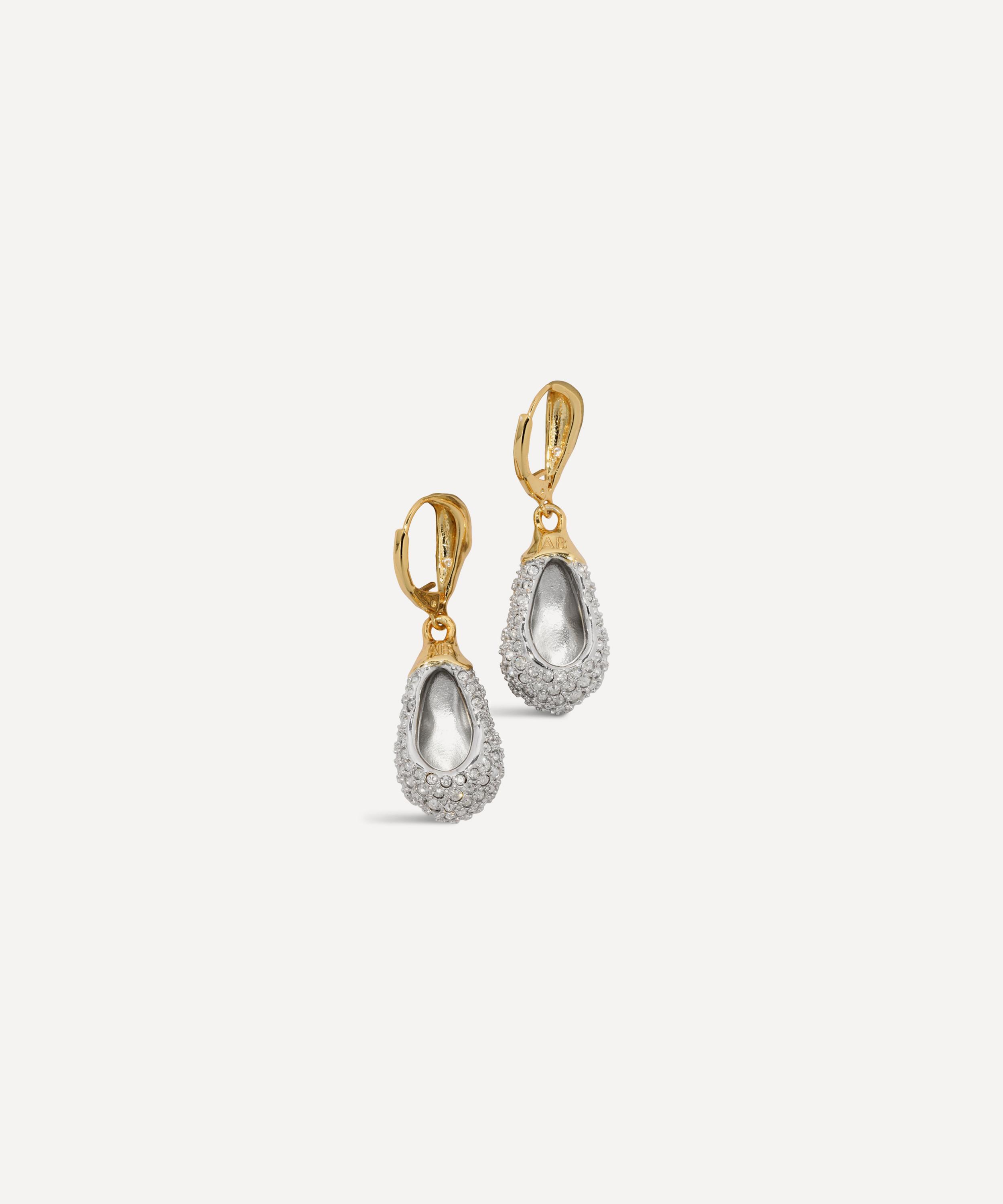 Alexis Bittar - 14ct Gold-Plated Solanales Crystal Pavé Teardrop Wire Earrings image number 2