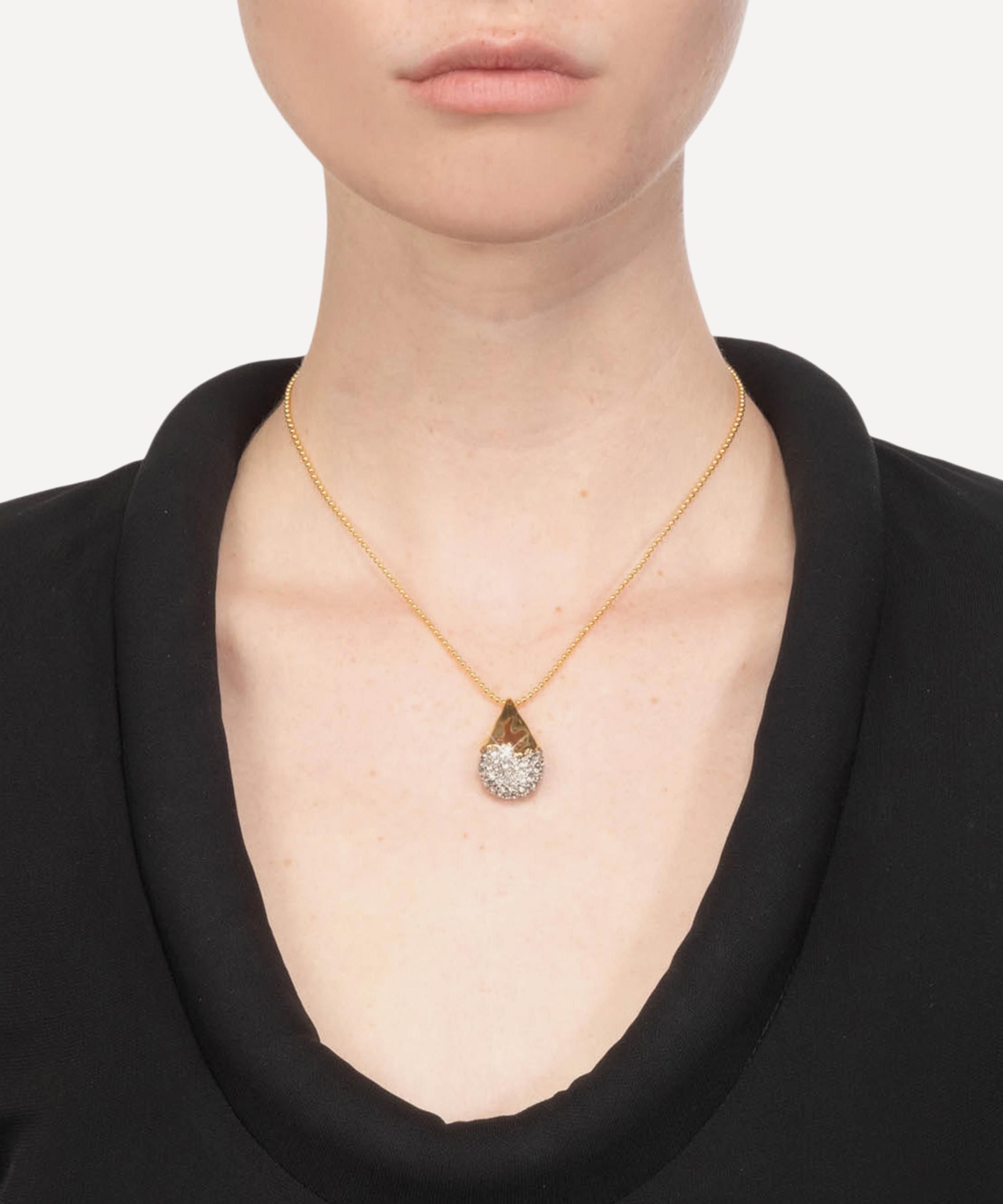 Alexis Bittar - 14ct Gold-Plated Solanales Crystal Pavé Teardrop Pendant Necklace image number 1