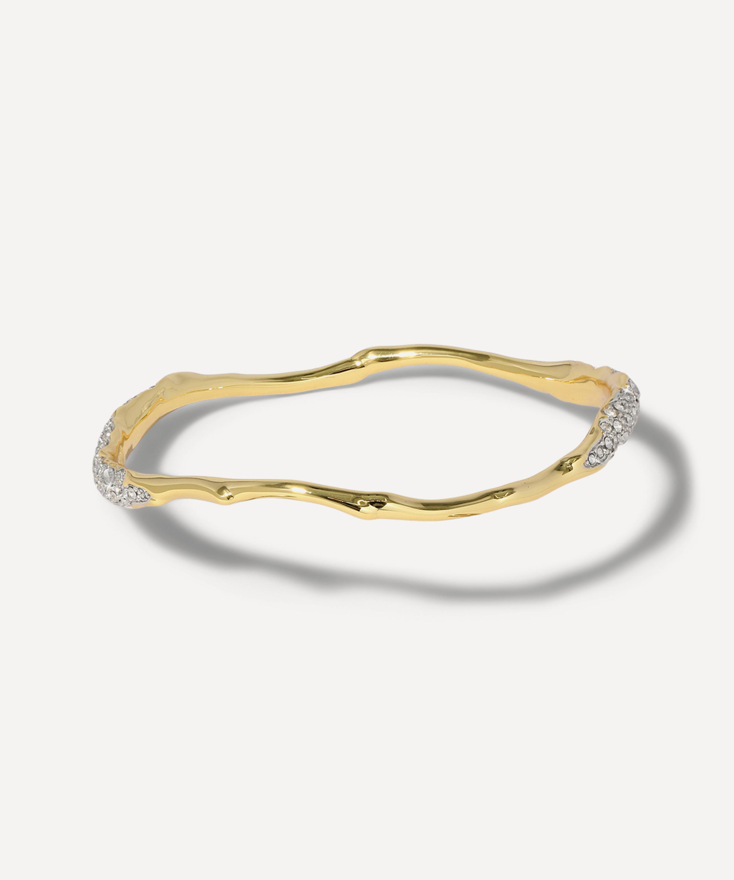 Alexis Bittar - 14ct Gold-Plated Solanales Crystal Skinny Bangle Bracelet image number 2