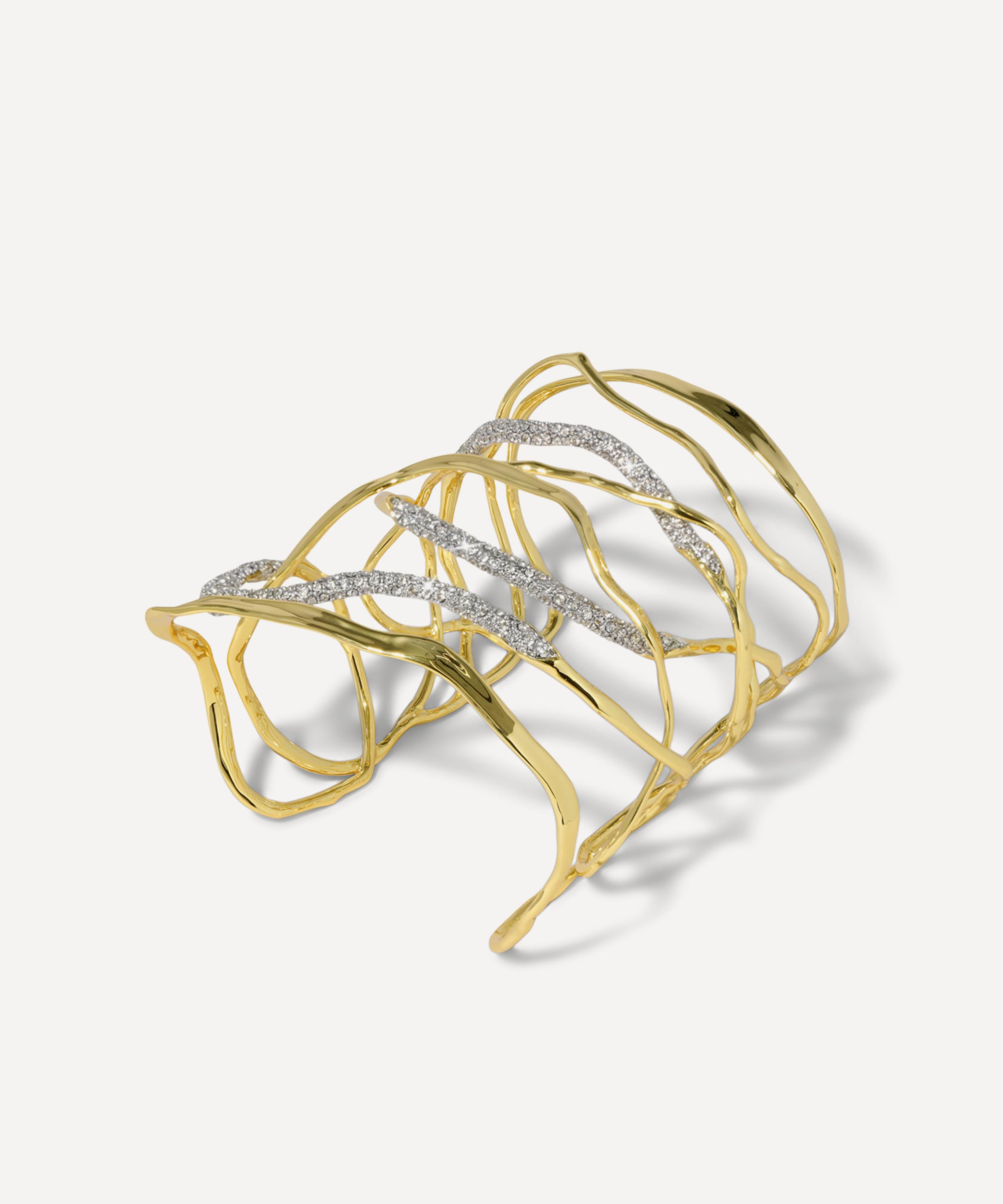Alexis Bittar - 14ct Gold-Plated Solanales Crystal Intertwined Wide Cuff Bracelet image number 2