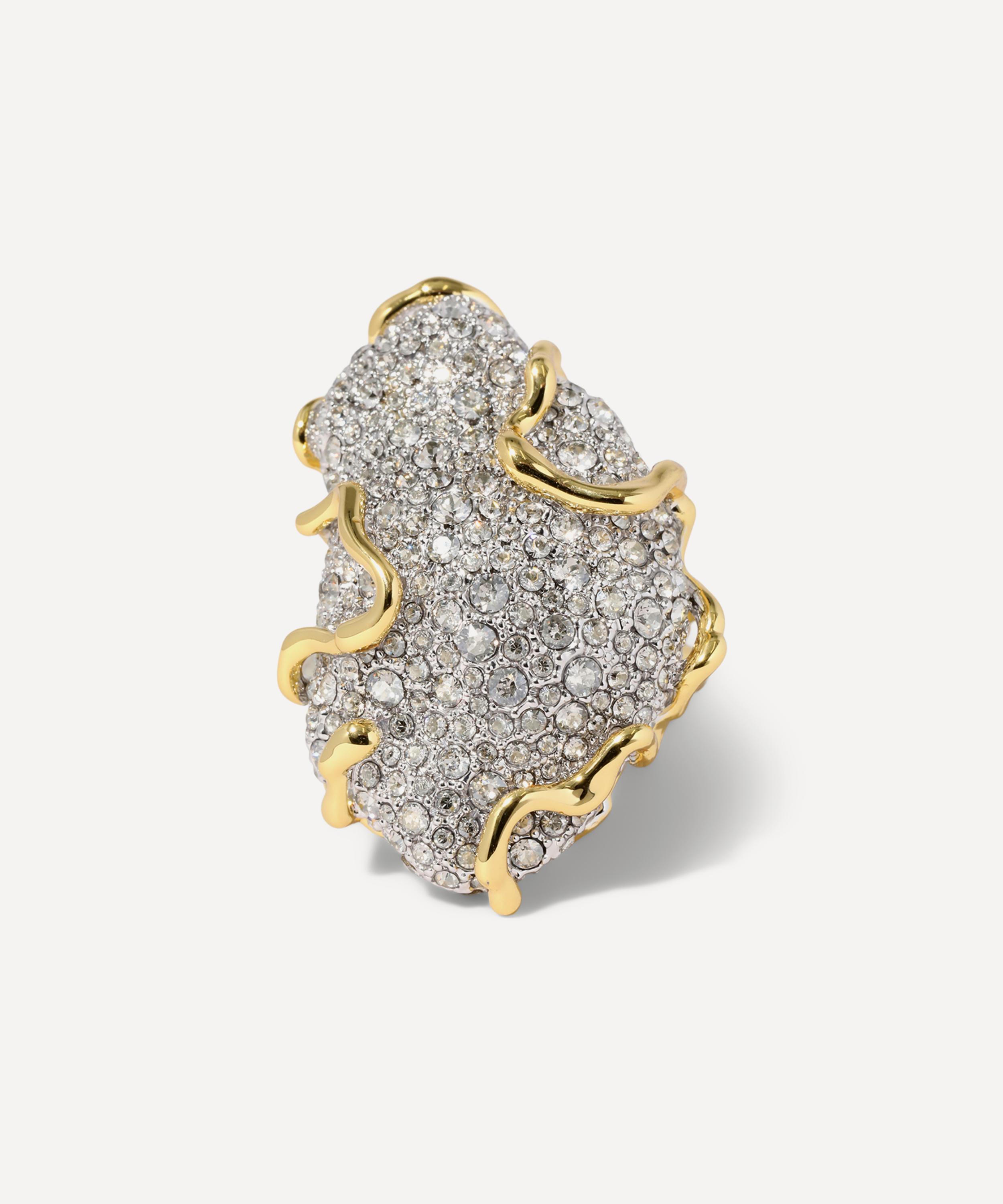 Alexis Bittar - 14ct Gold-Plated Solanales Crystal Pavé Pebble Ring image number 2