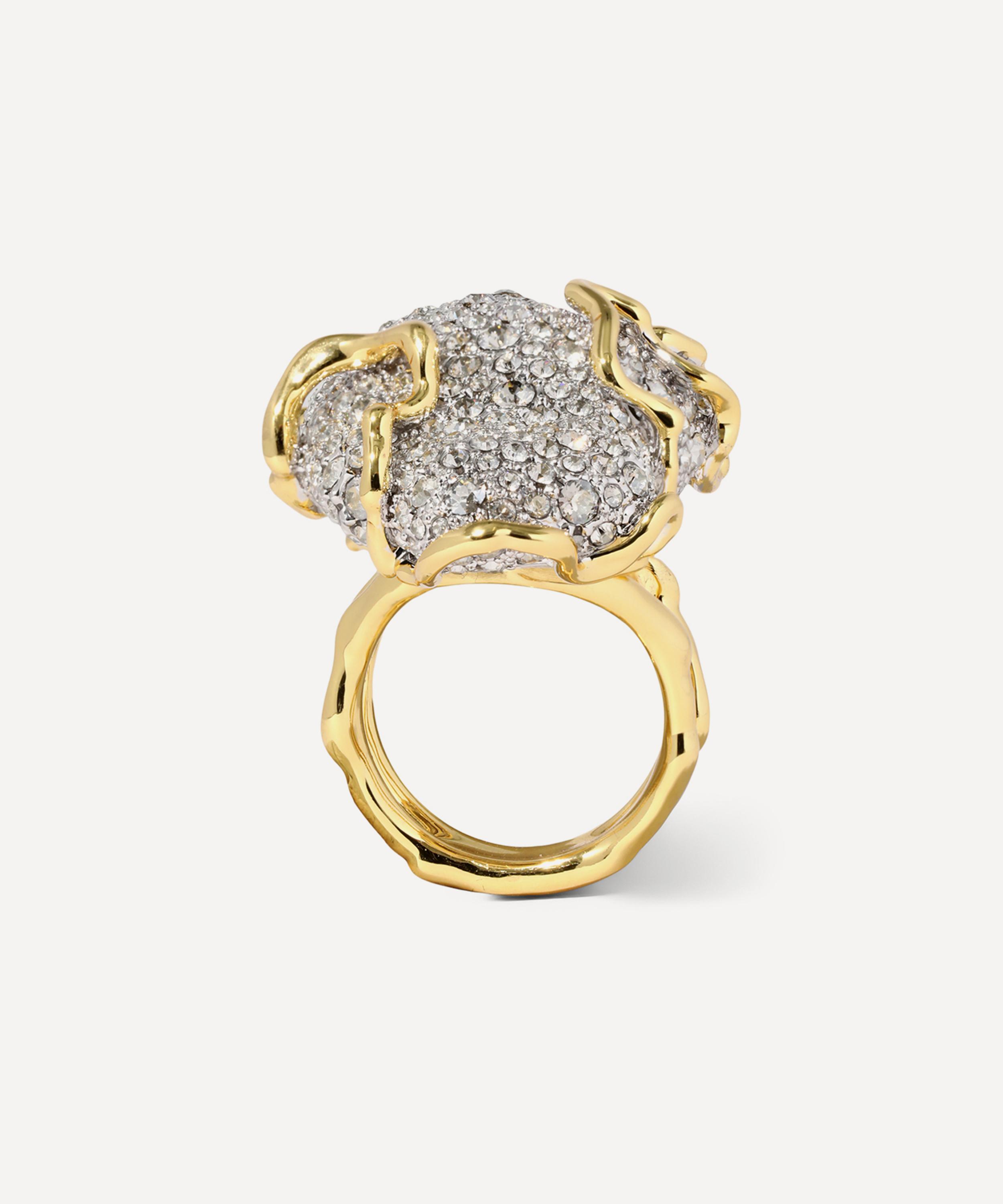 Alexis Bittar - 14ct Gold-Plated Solanales Crystal Pavé Pebble Ring image number 3