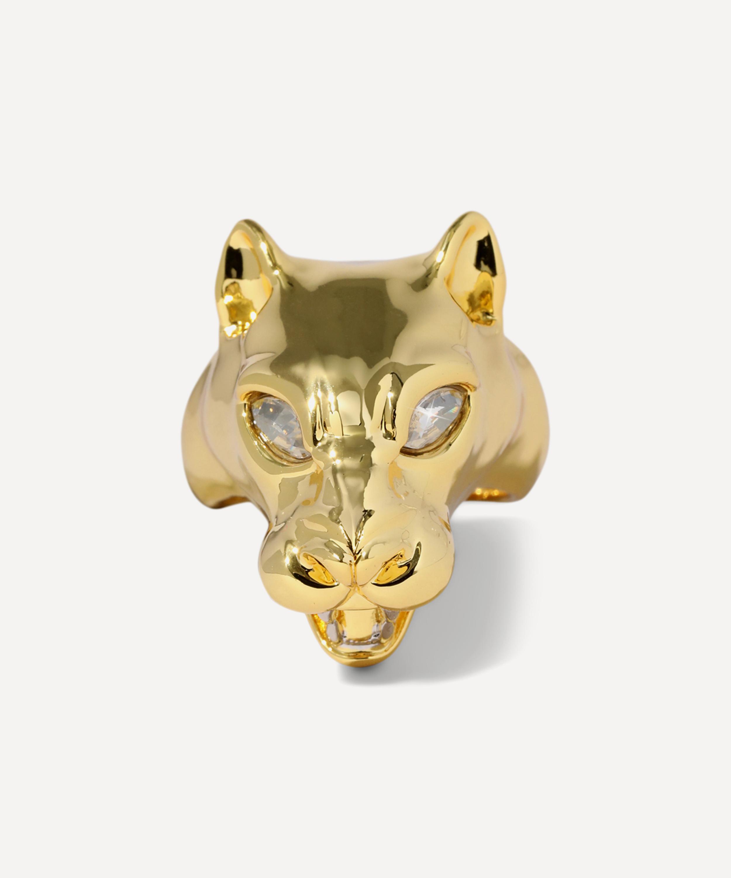 Alexis Bittar - 14ct Gold-Plated Panther Visage Ring image number 2