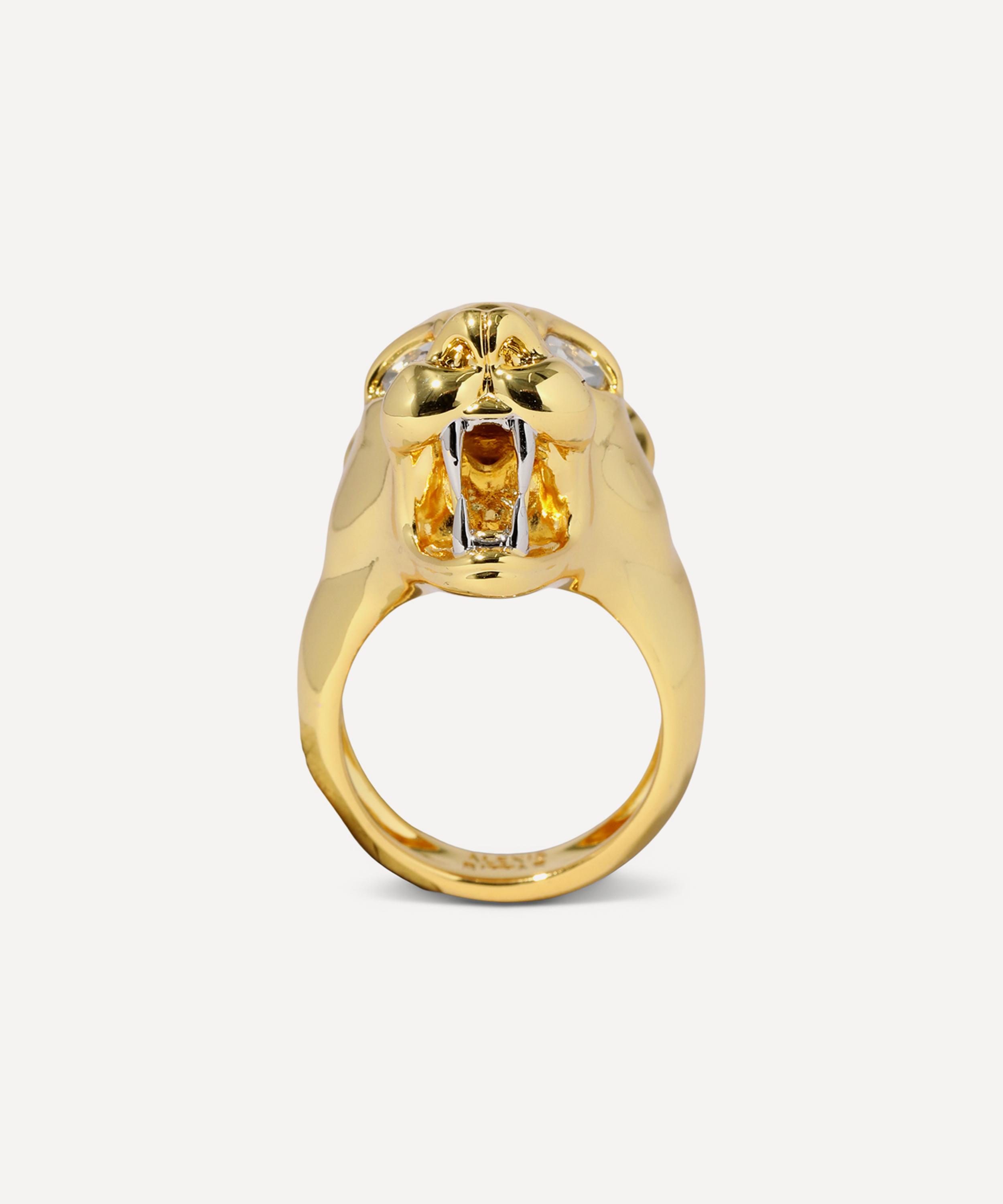 Alexis Bittar - 14ct Gold-Plated Panther Visage Ring image number 3
