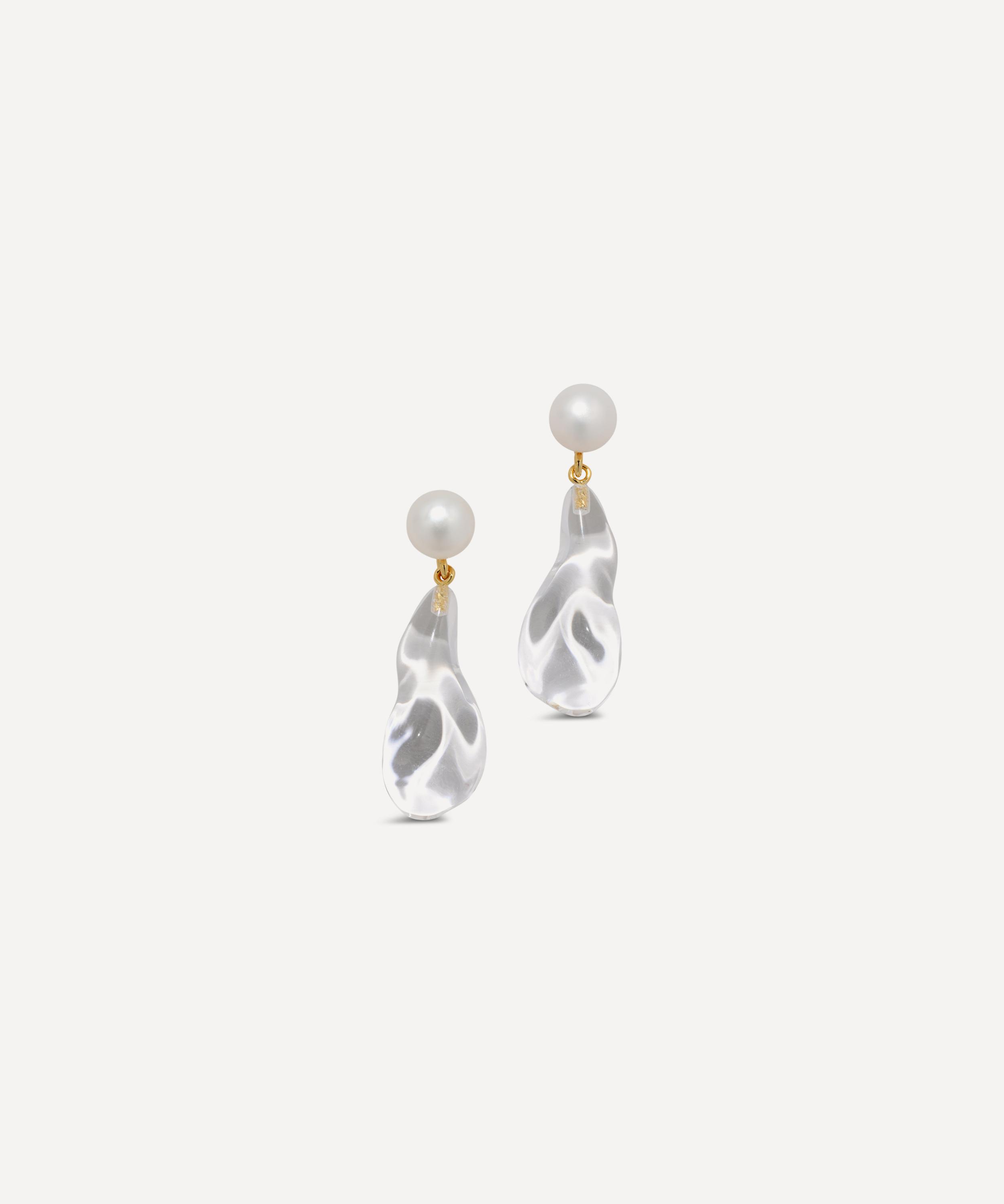 Alexis Bittar - 14ct Gold-Plated Liquid Lucite Freshwater Pearl Drop Earrings image number 0