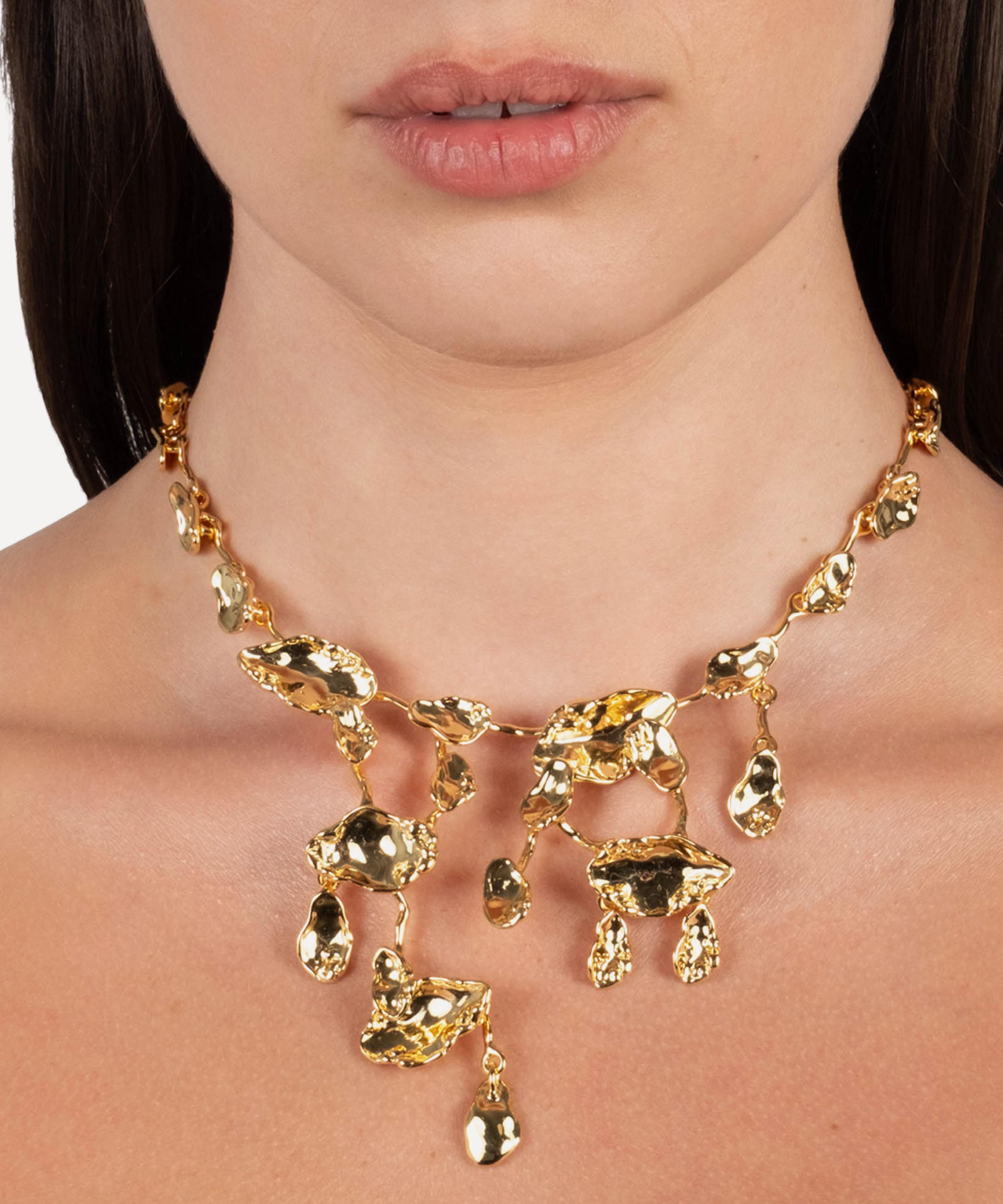 Alexis Bittar - 14ct Gold-Plated Brut Mosaic Cascade Necklace image number 1
