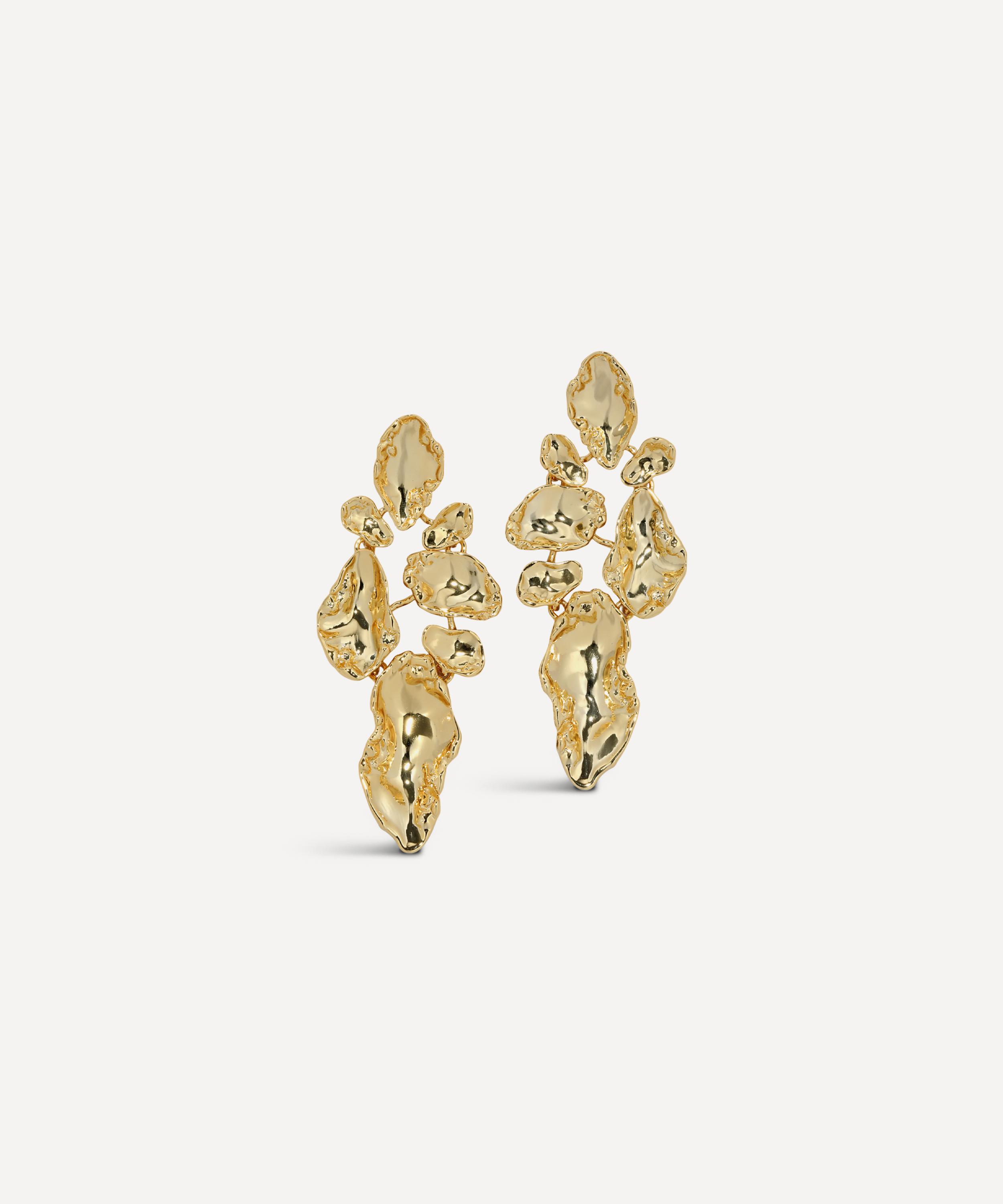 Alexis Bittar - 14ct Gold-Plated Brut Mosaic Drop Earrings