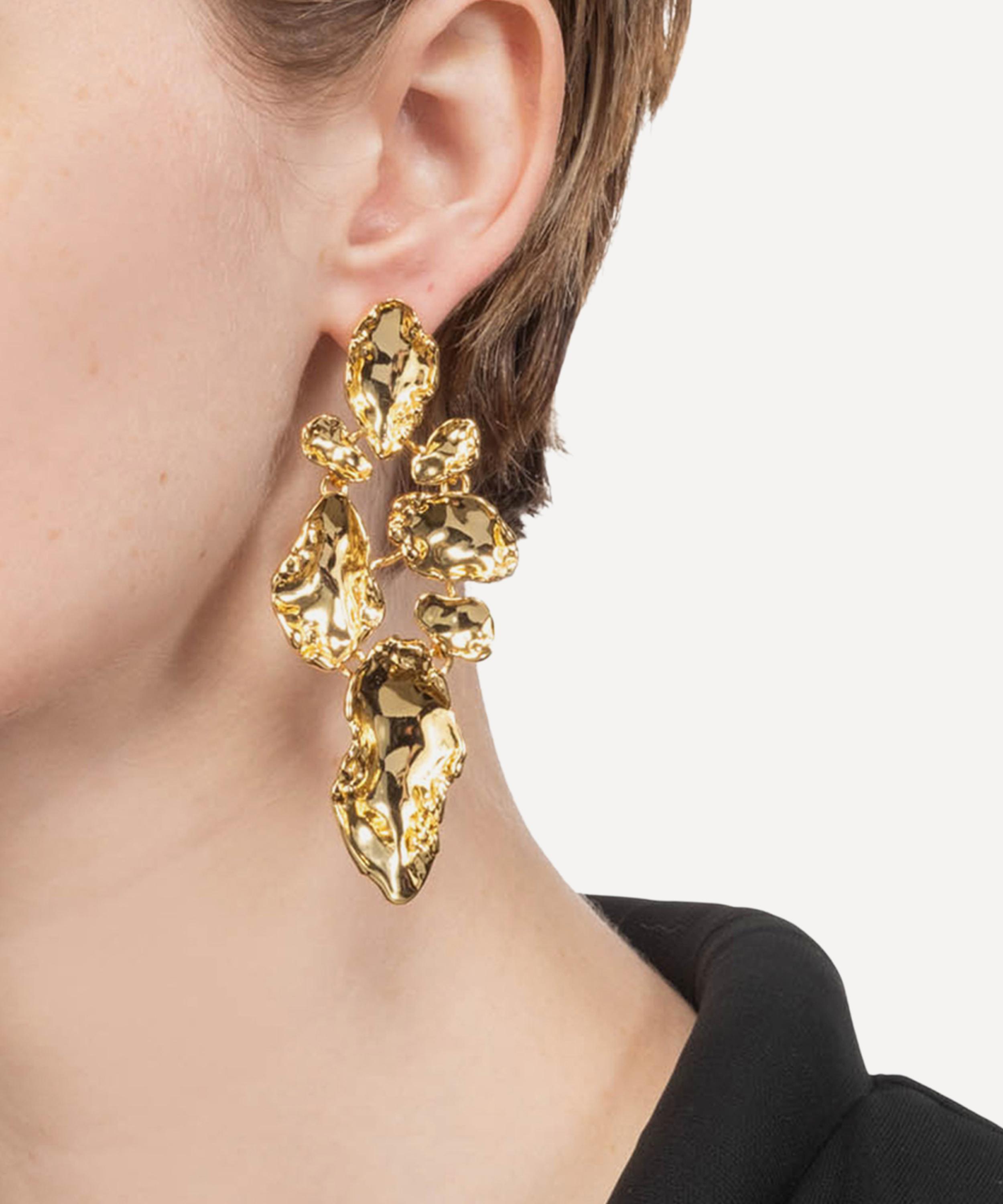 Alexis Bittar - 14ct Gold-Plated Brut Mosaic Drop Earrings image number 1