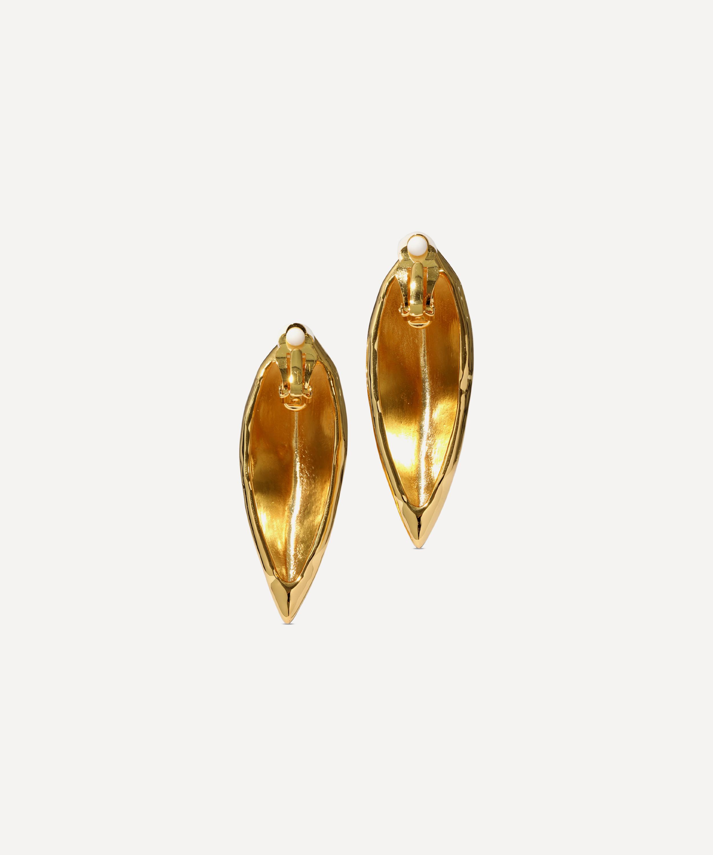 Alexis Bittar - 14ct Gold-Plated Brut Armor Clip-On Earrings image number 2