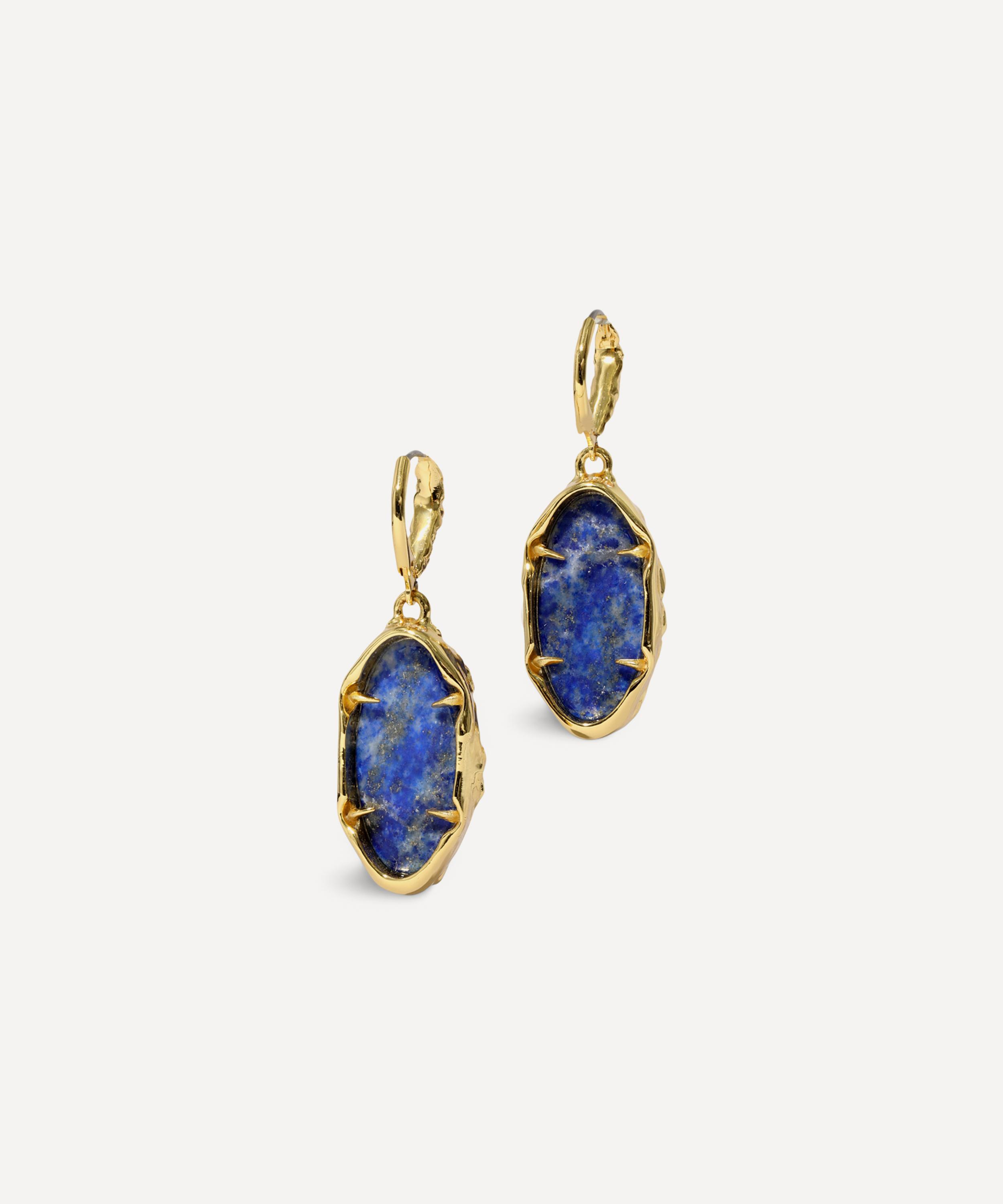 Alexis Bittar 14ct Gold-Plated Brut Encased Lapis Drop