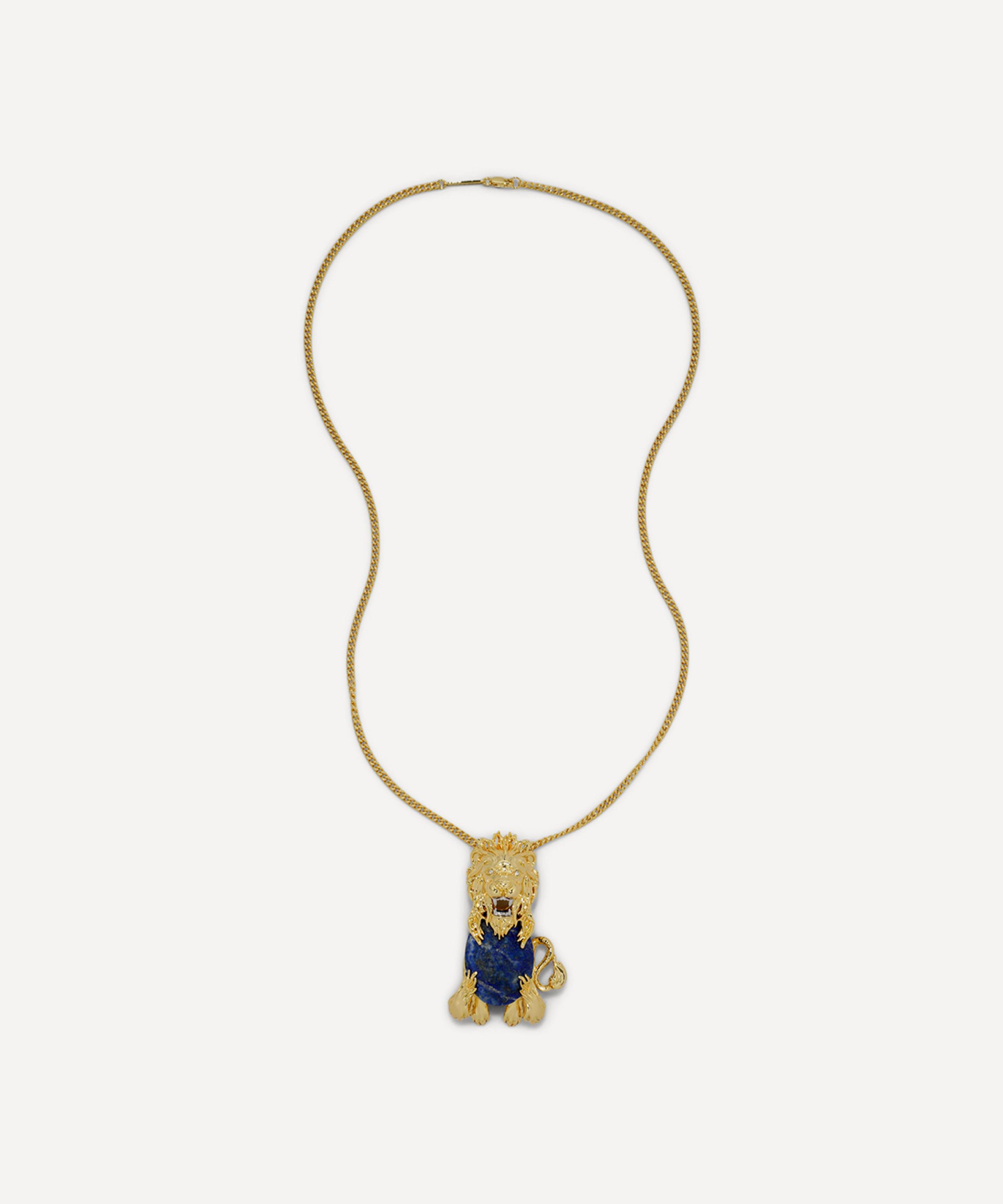 Alexis Bittar - 14ct Gold-Plated Lion Lapis Pendant Necklace image number 2