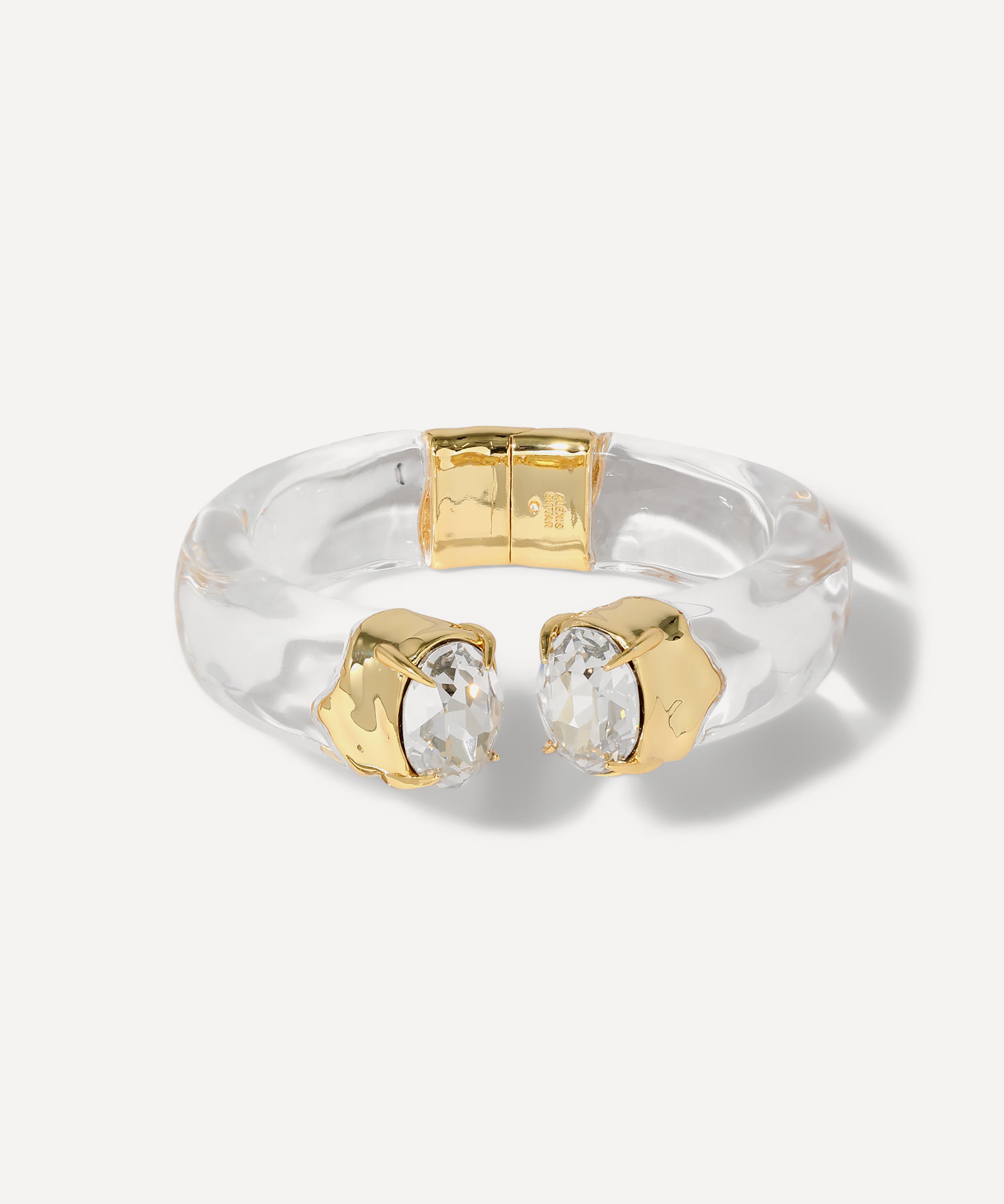 Alexis Bittar - 14ct Gold-Plated Bonbon Crystal Lucite Hinge Cuff Bracelet