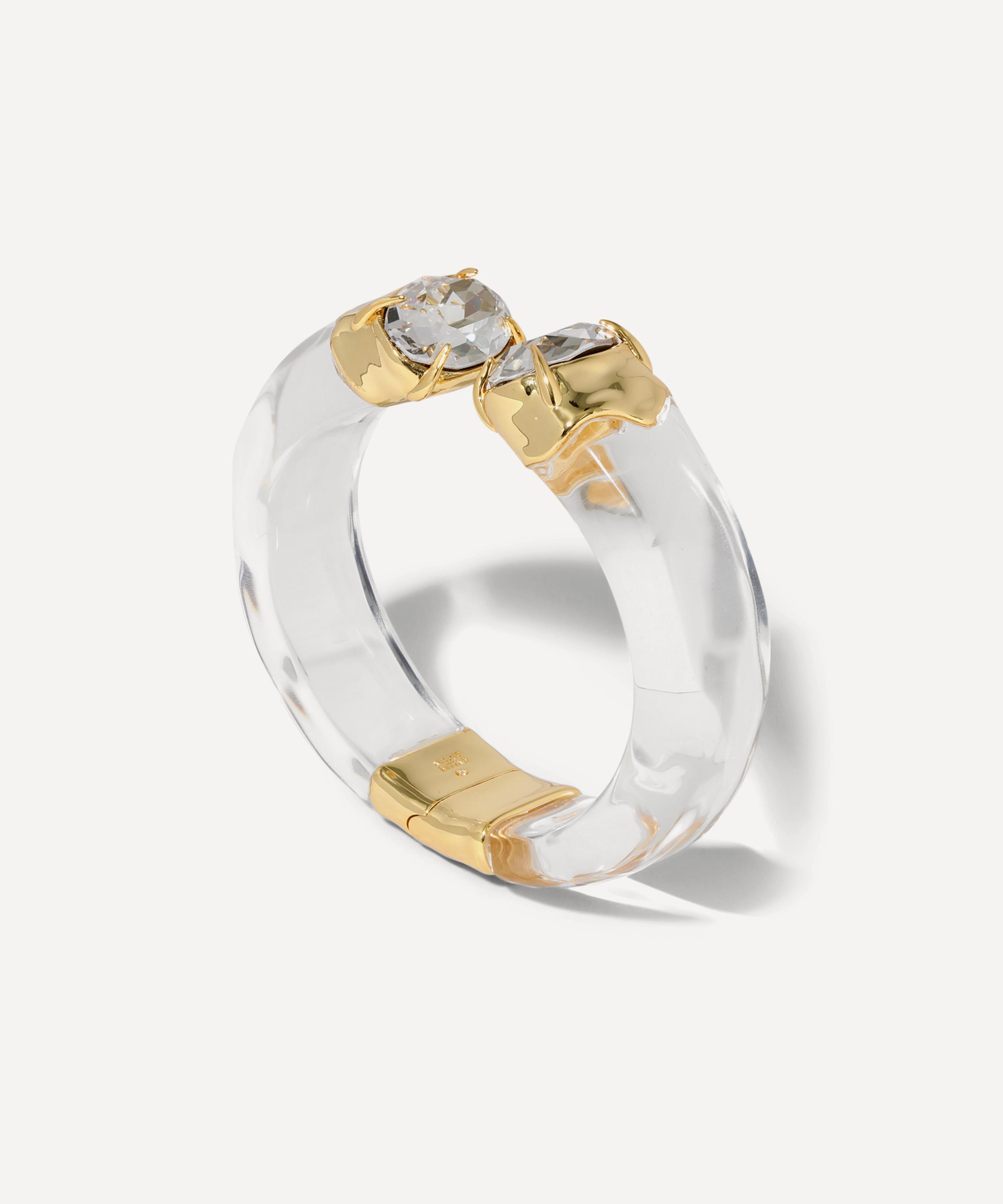 Alexis Bittar - 14ct Gold-Plated Bonbon Crystal Lucite Hinge Cuff Bracelet image number 2