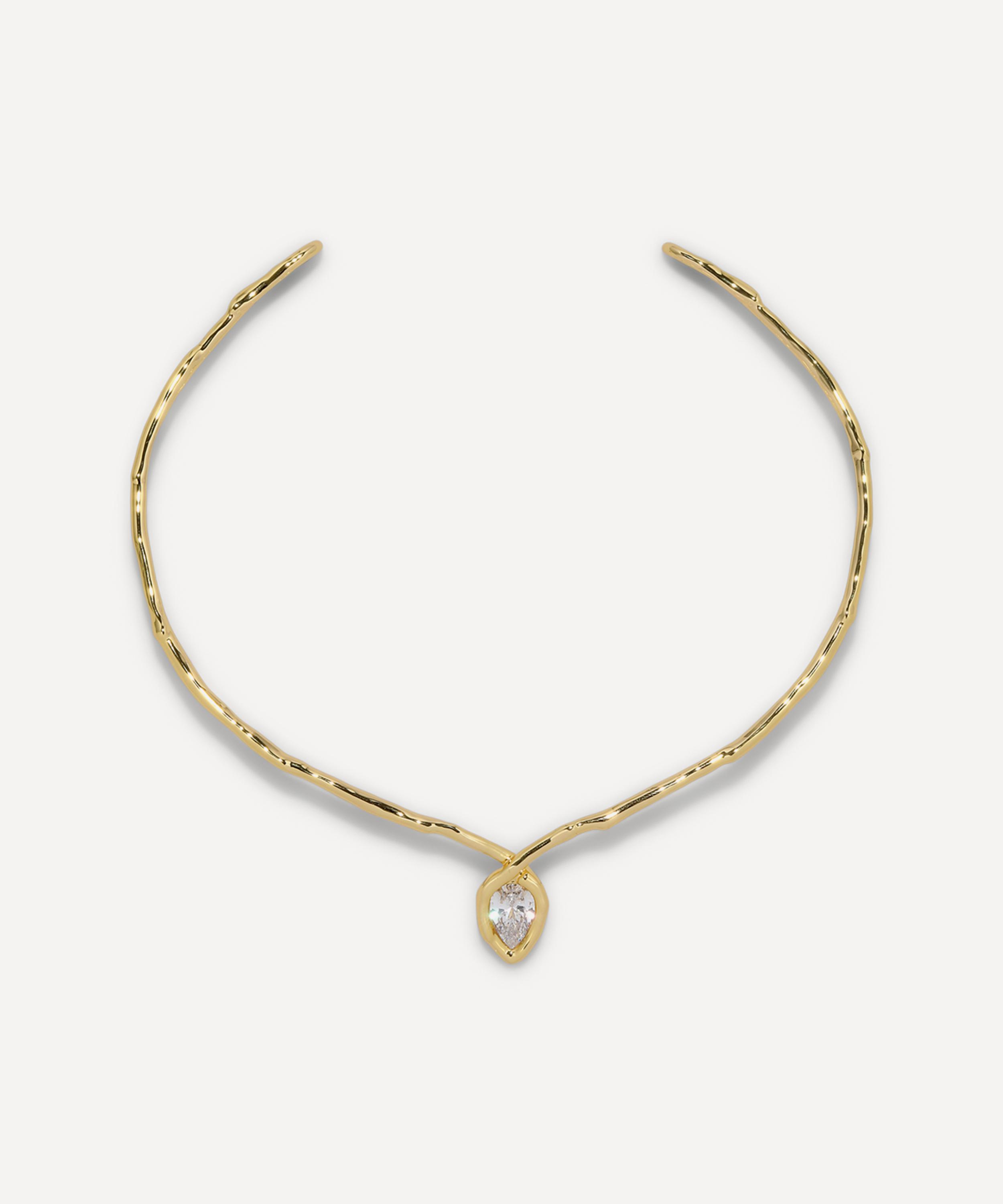 Alexis Bittar - 14ct Gold-Plated Asterales Floating Cubic Zirconia Collar Necklace