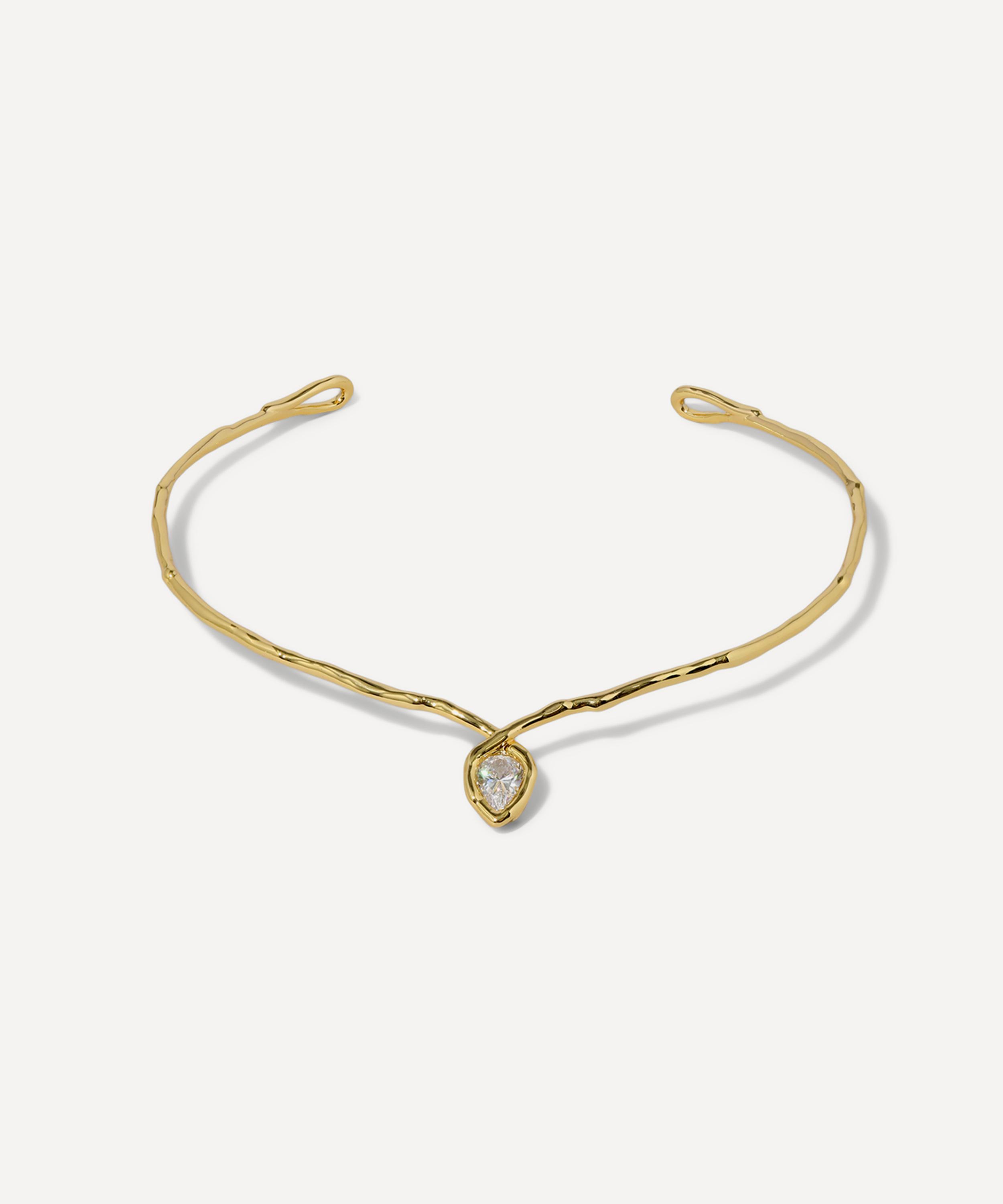 Alexis Bittar - 14ct Gold-Plated Asterales Floating Cubic Zirconia Collar Necklace image number 3