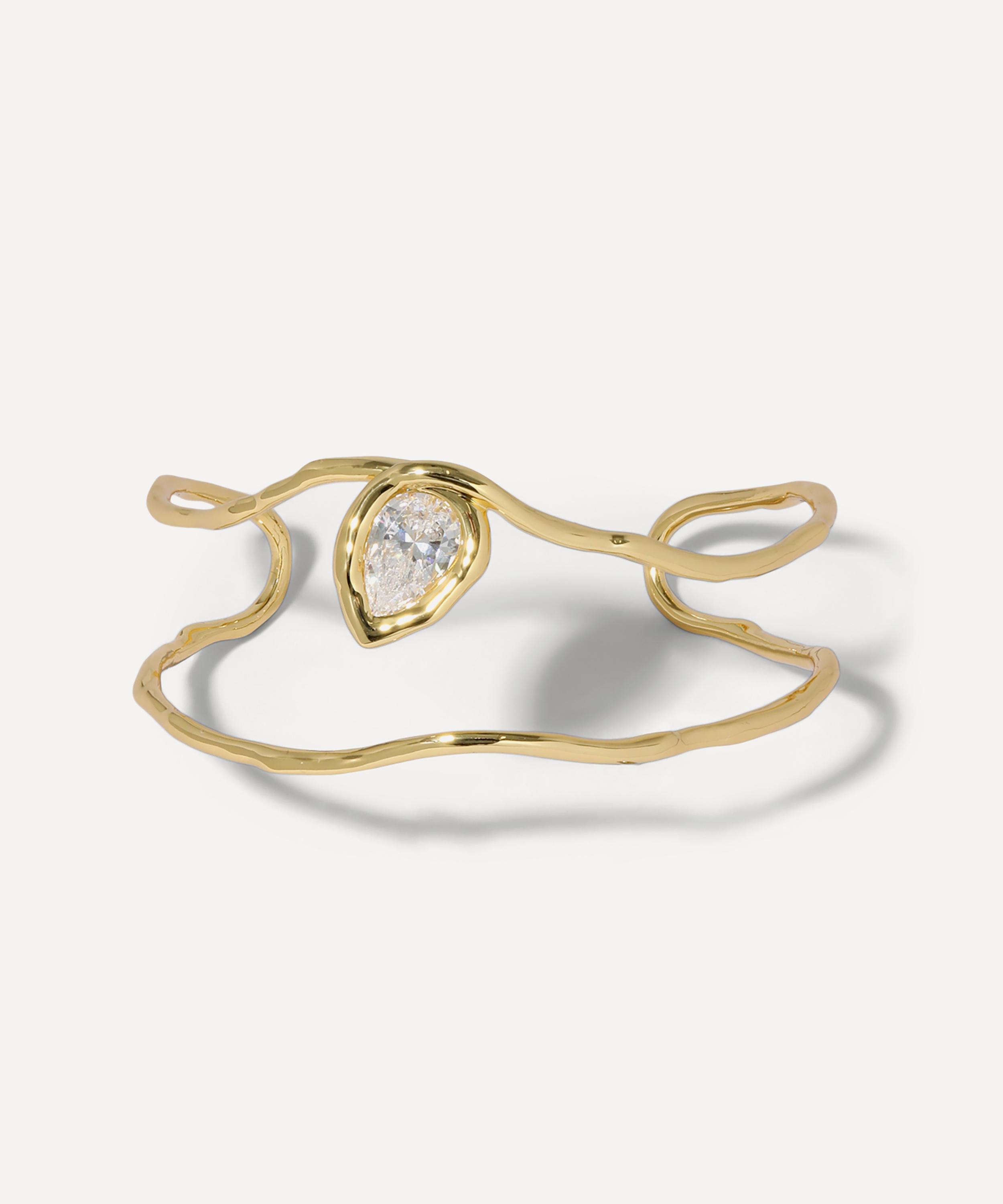 Alexis Bittar - 14ct Gold-Plated Asterales Floating Crystal Cuff Bracelet