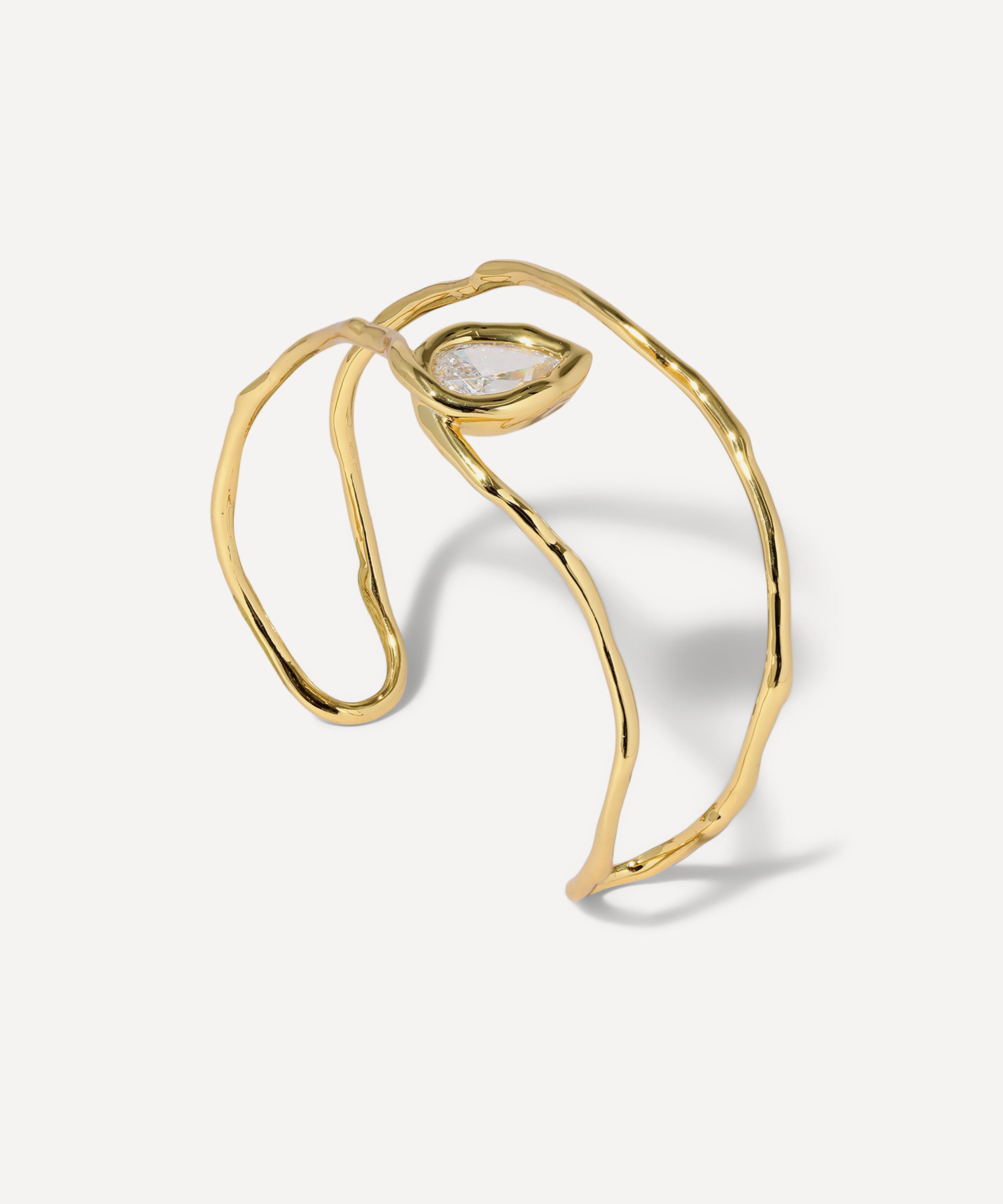 Alexis Bittar - 14ct Gold-Plated Asterales Floating Crystal Cuff Bracelet image number 2