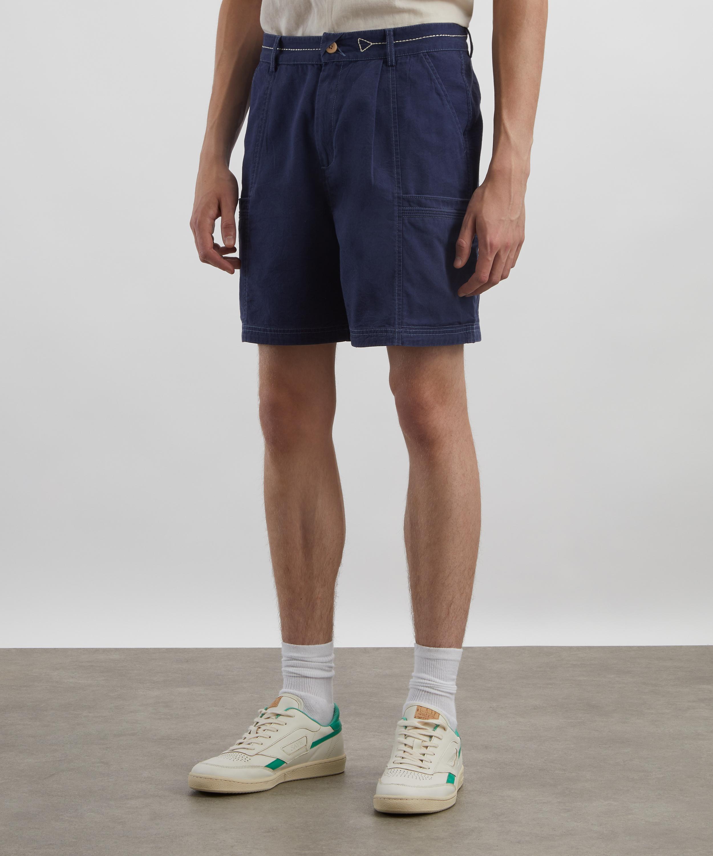 Folk - Lunar Ink Blue Crinkle Canvas Shorts image number 2