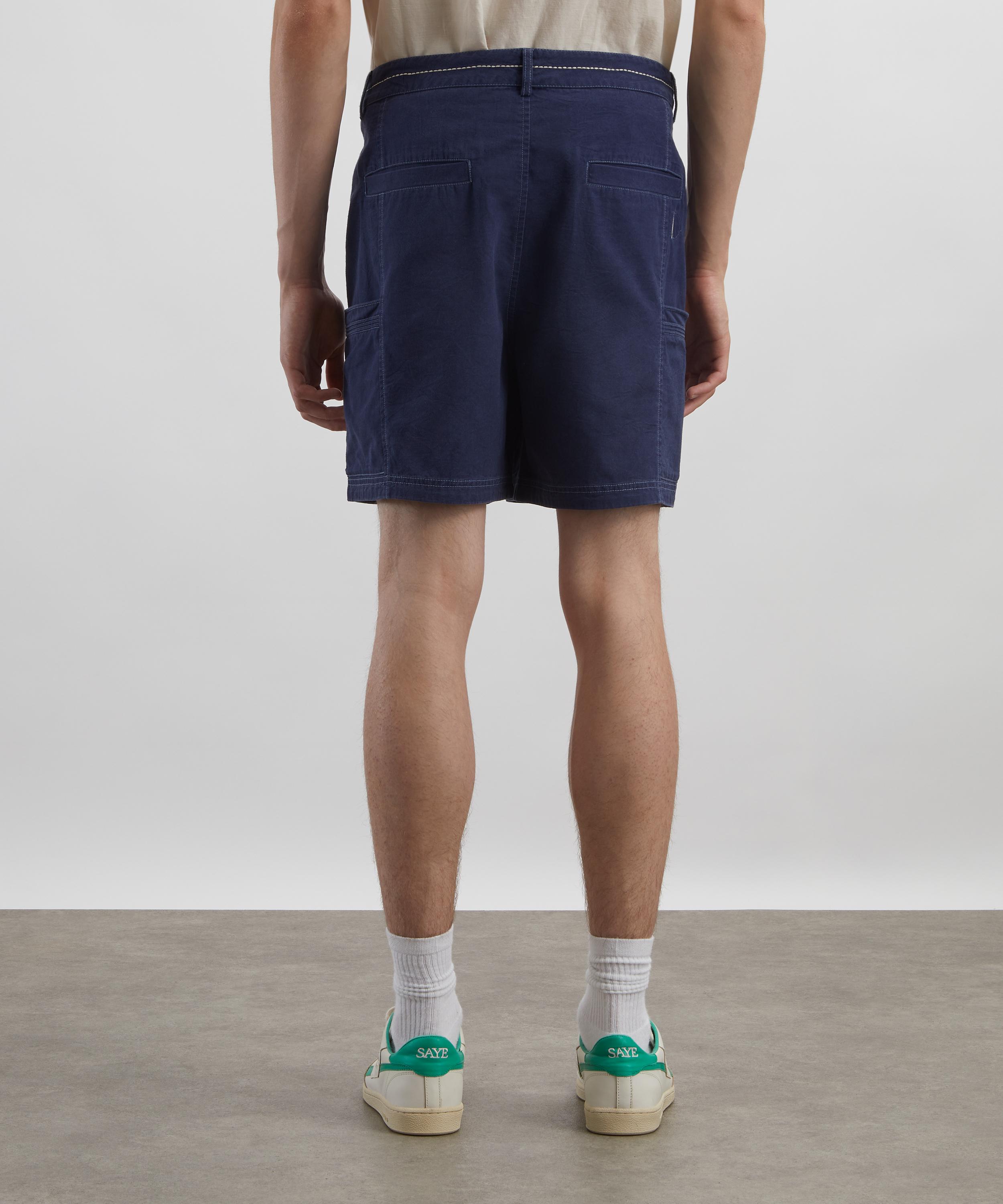 Folk - Lunar Ink Blue Crinkle Canvas Shorts image number 3