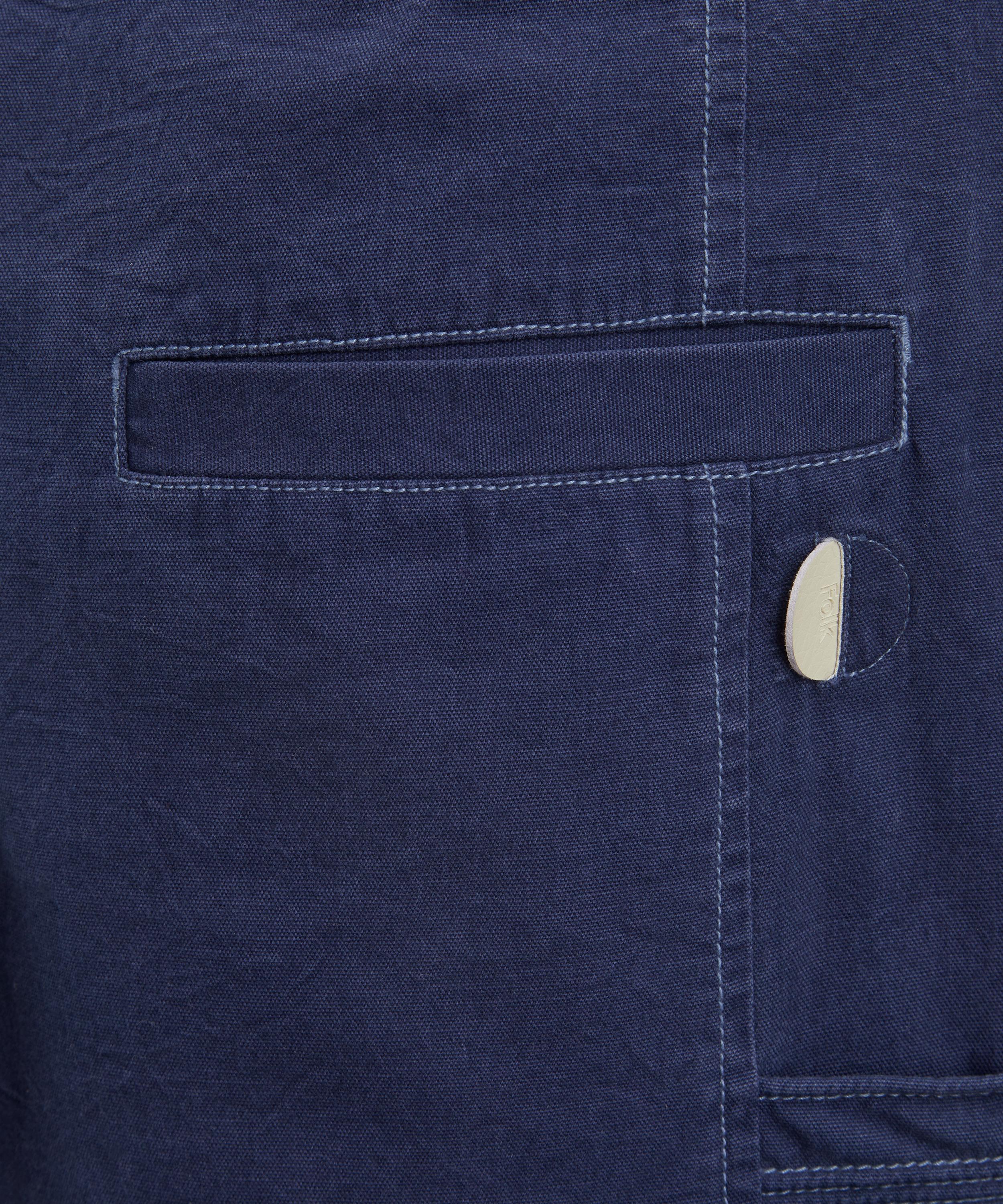Folk - Lunar Ink Blue Crinkle Canvas Shorts image number 4
