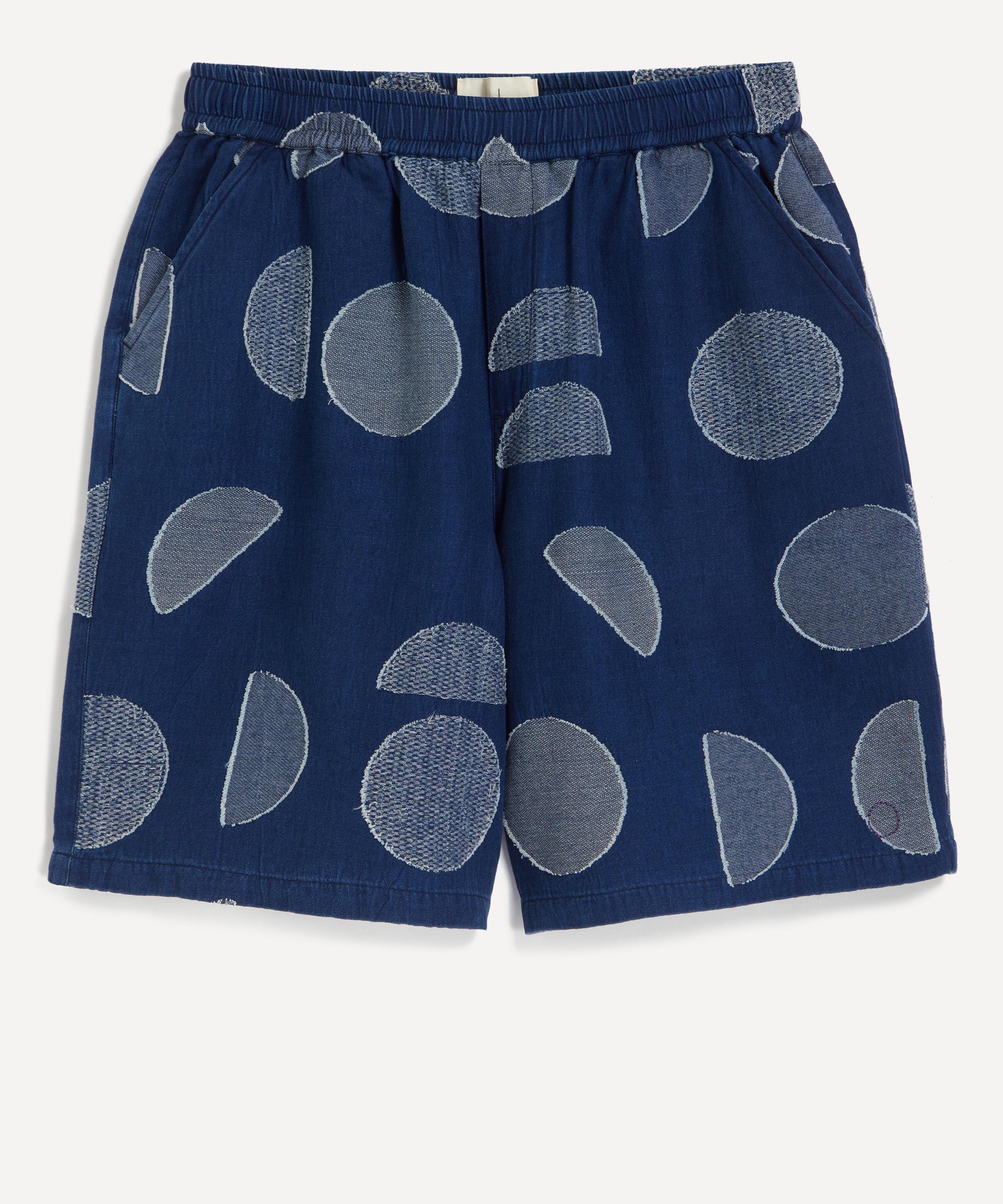 Folk - Relaxed Indigo Circle Jacquard Shorts image number 0
