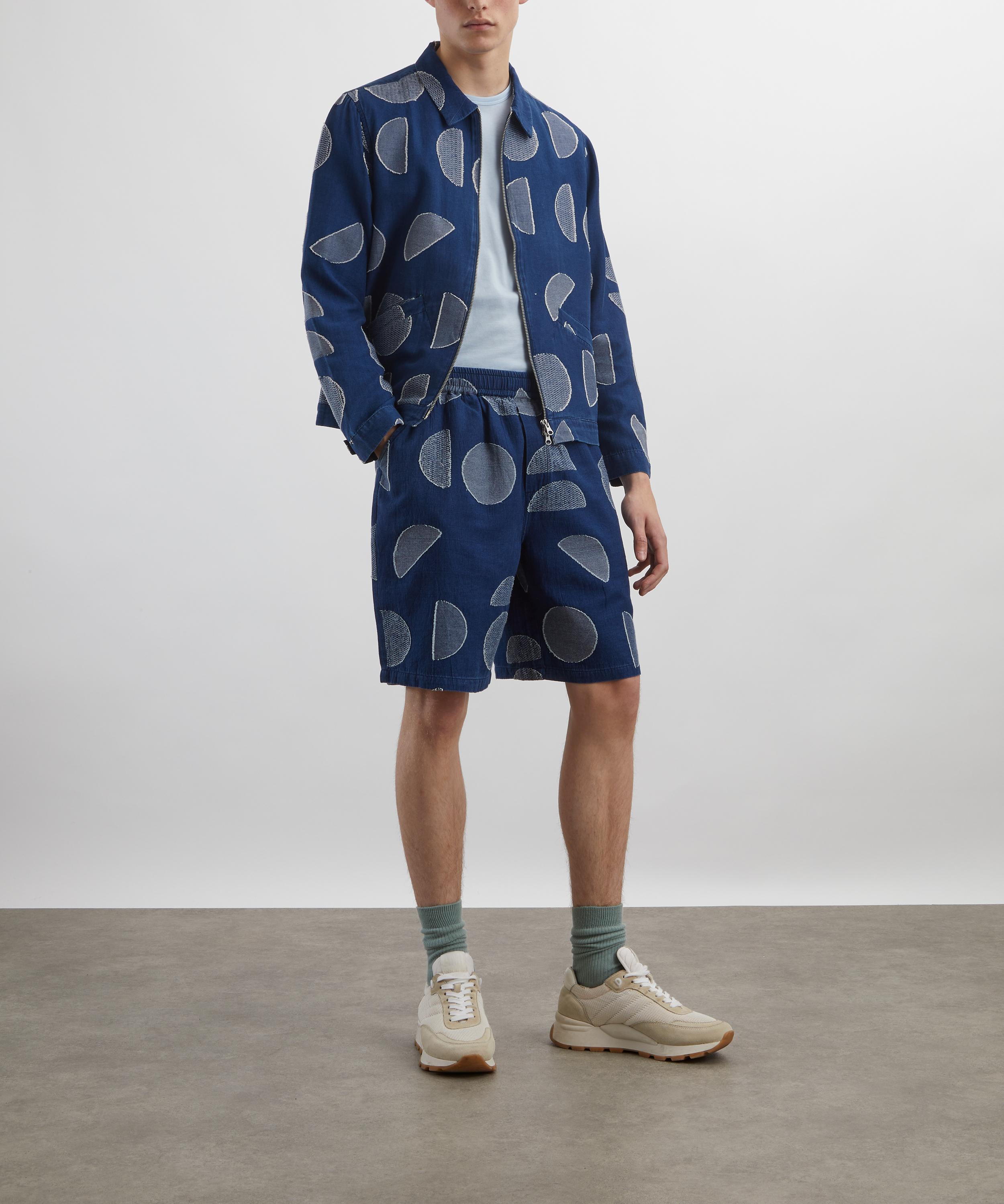 Folk - Relaxed Indigo Circle Jacquard Shorts image number 1