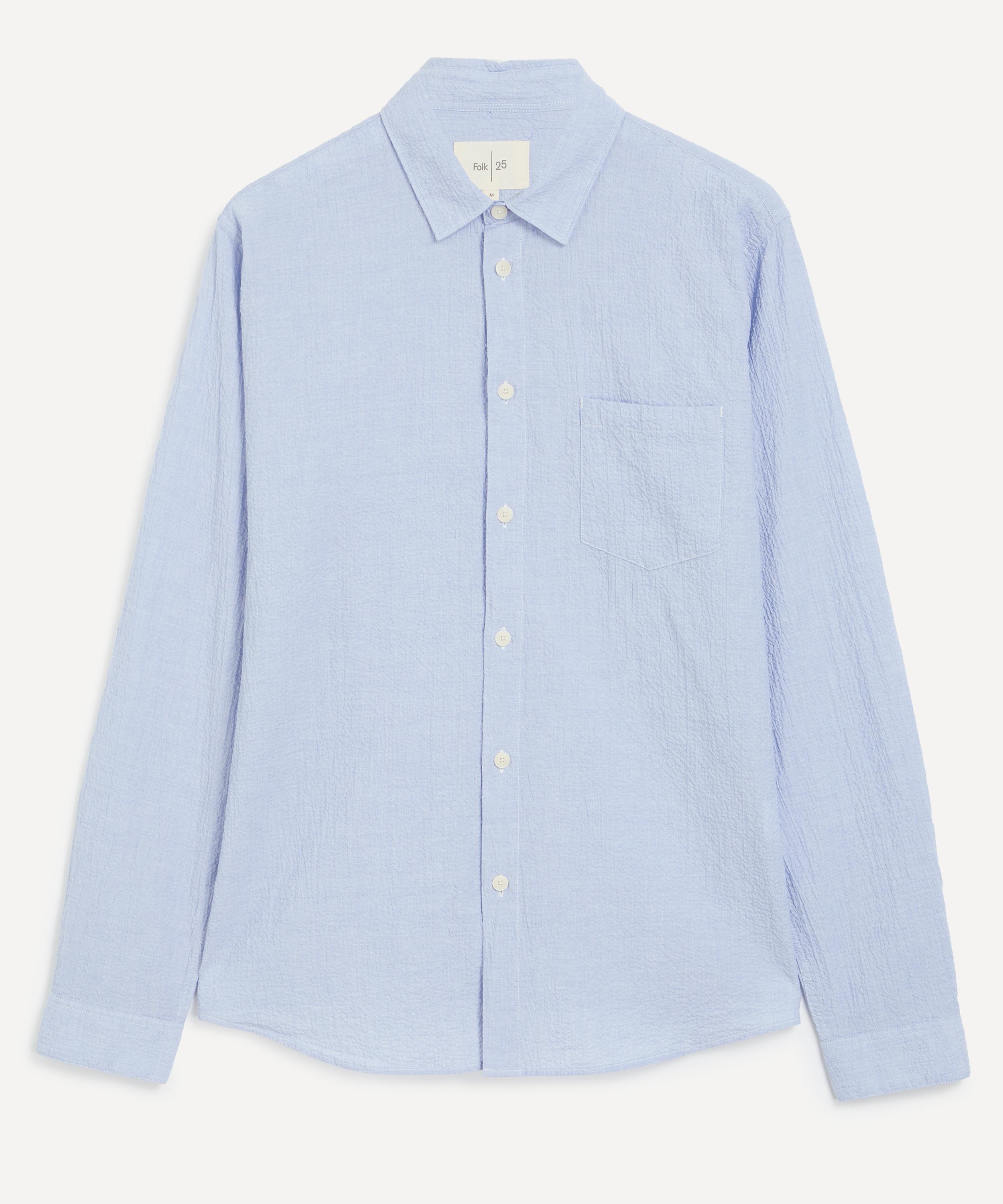 Folk - Relaxed Fit Textured Blue Shirt image number 0