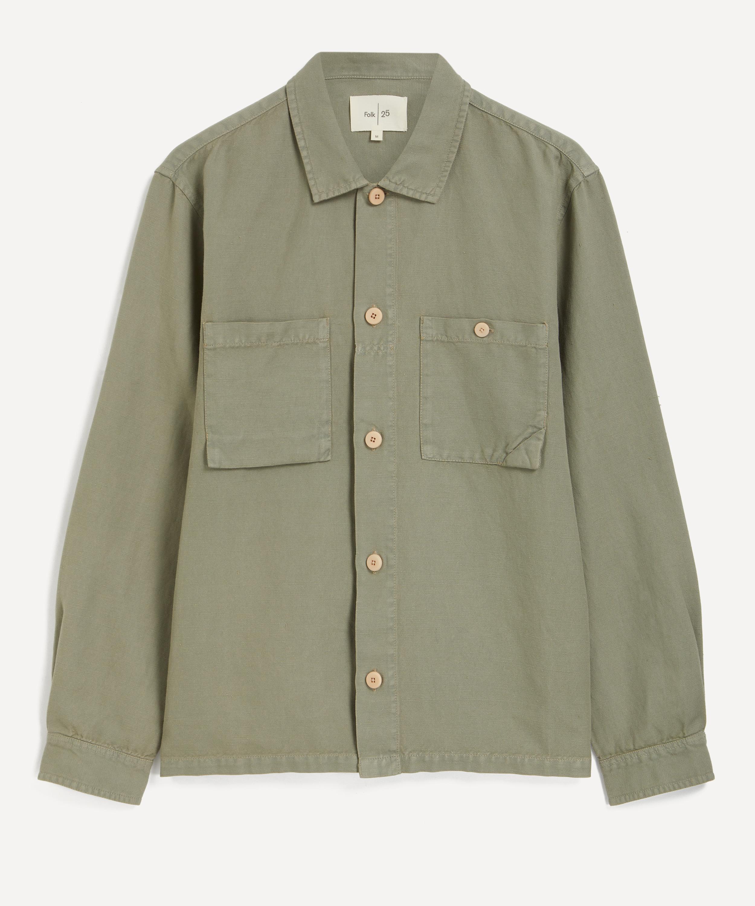 Folk - Sage Hemp Canvas Anniversary Patch Overshirt image number 0