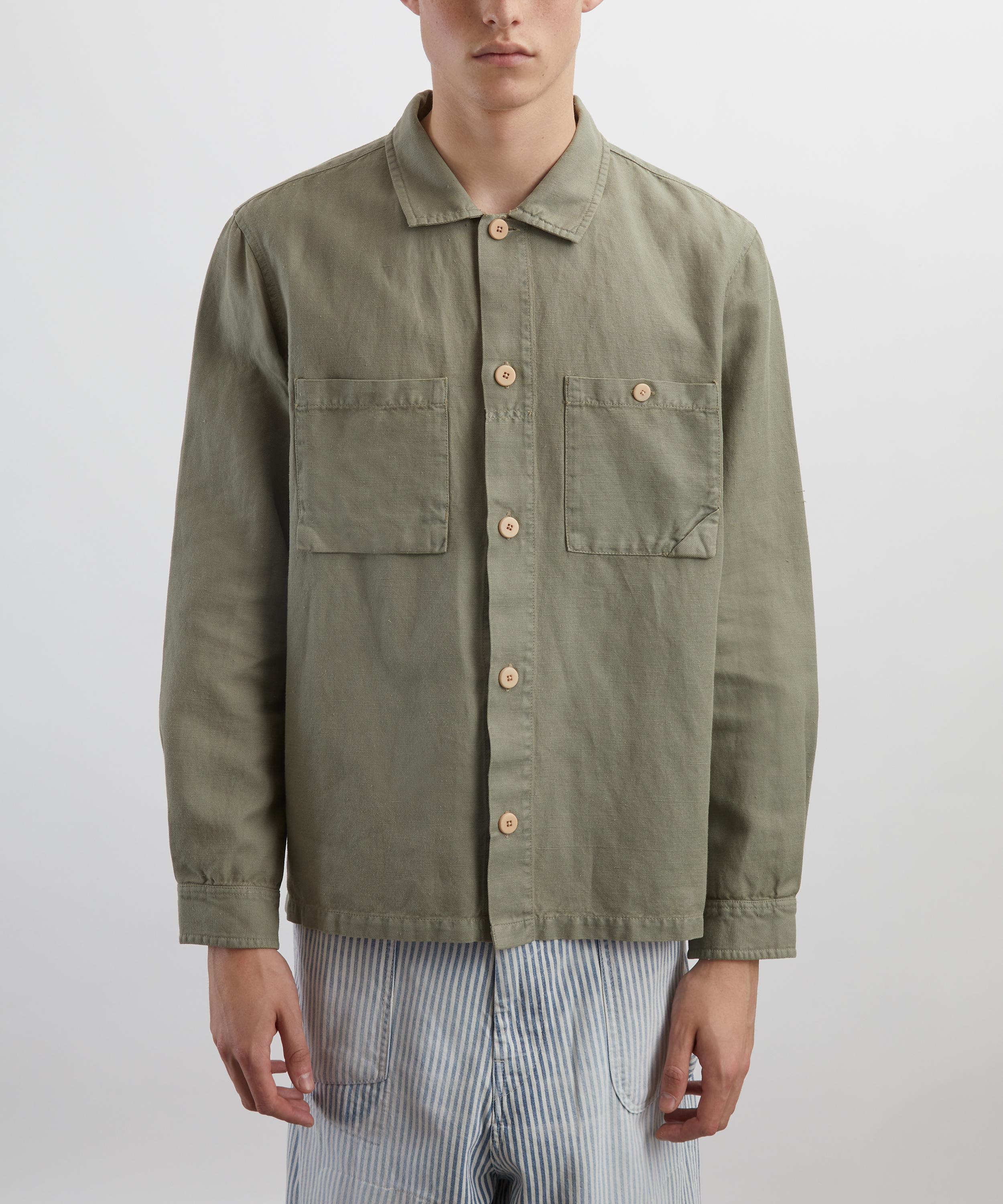Folk - Sage Hemp Canvas Anniversary Patch Overshirt image number 2