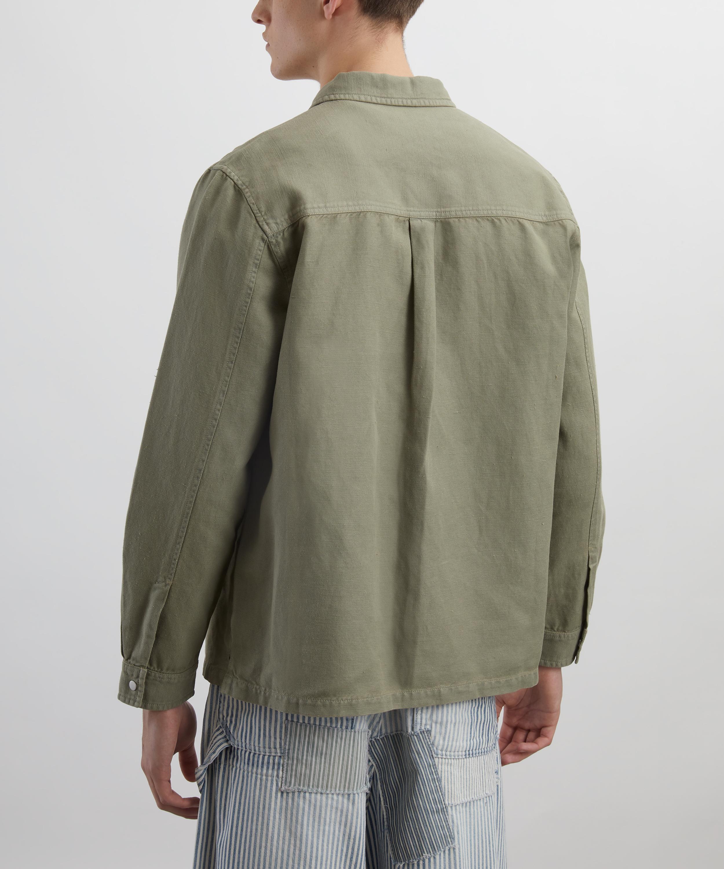Folk - Sage Hemp Canvas Anniversary Patch Overshirt image number 3
