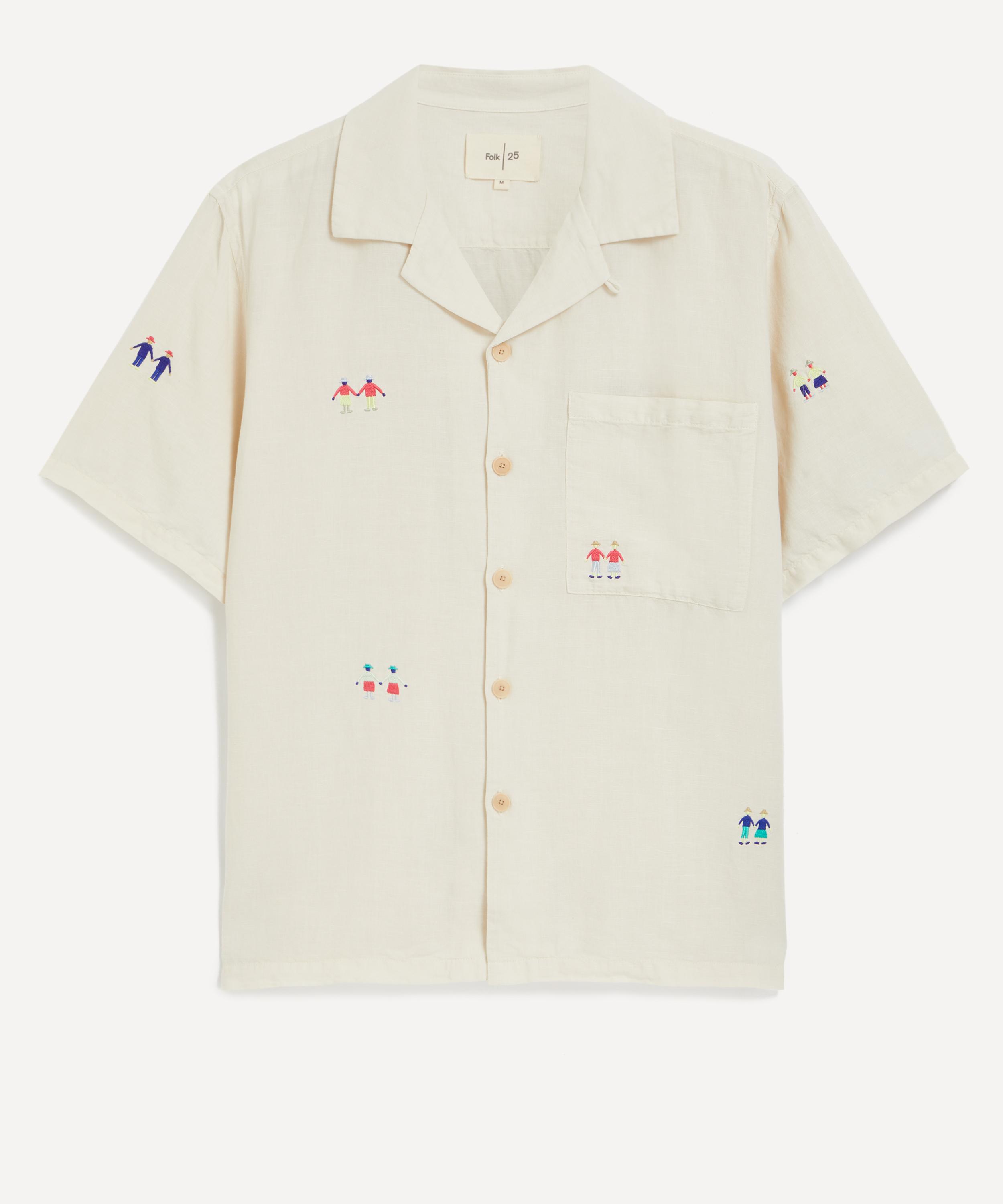 Folk - Relaxed Soft Collar Scattered Embroidery Shirt image number 0