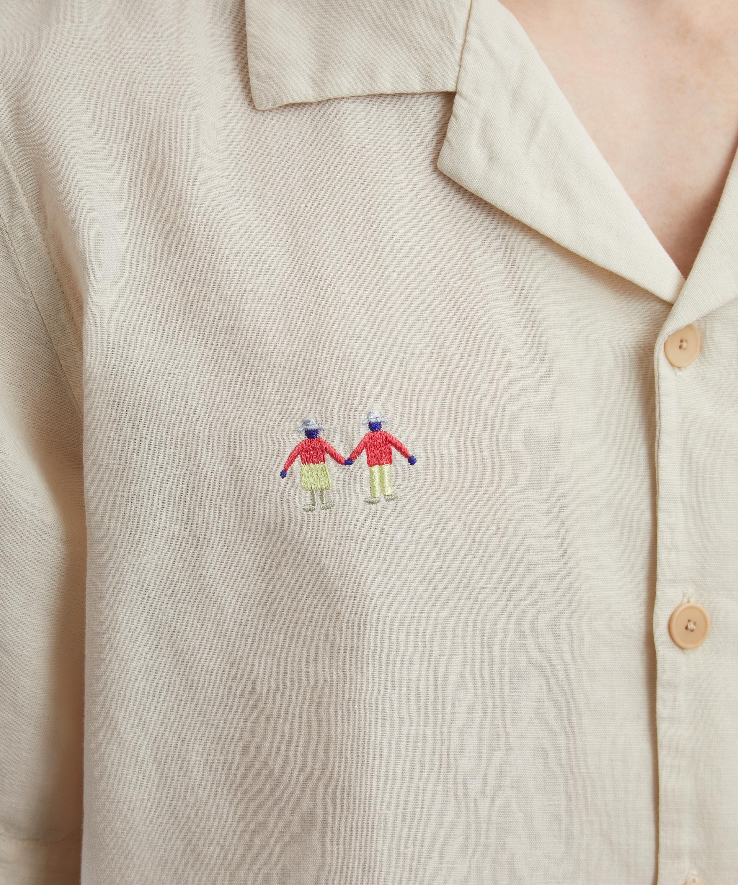Folk - Relaxed Soft Collar Scattered Embroidery Shirt image number 4