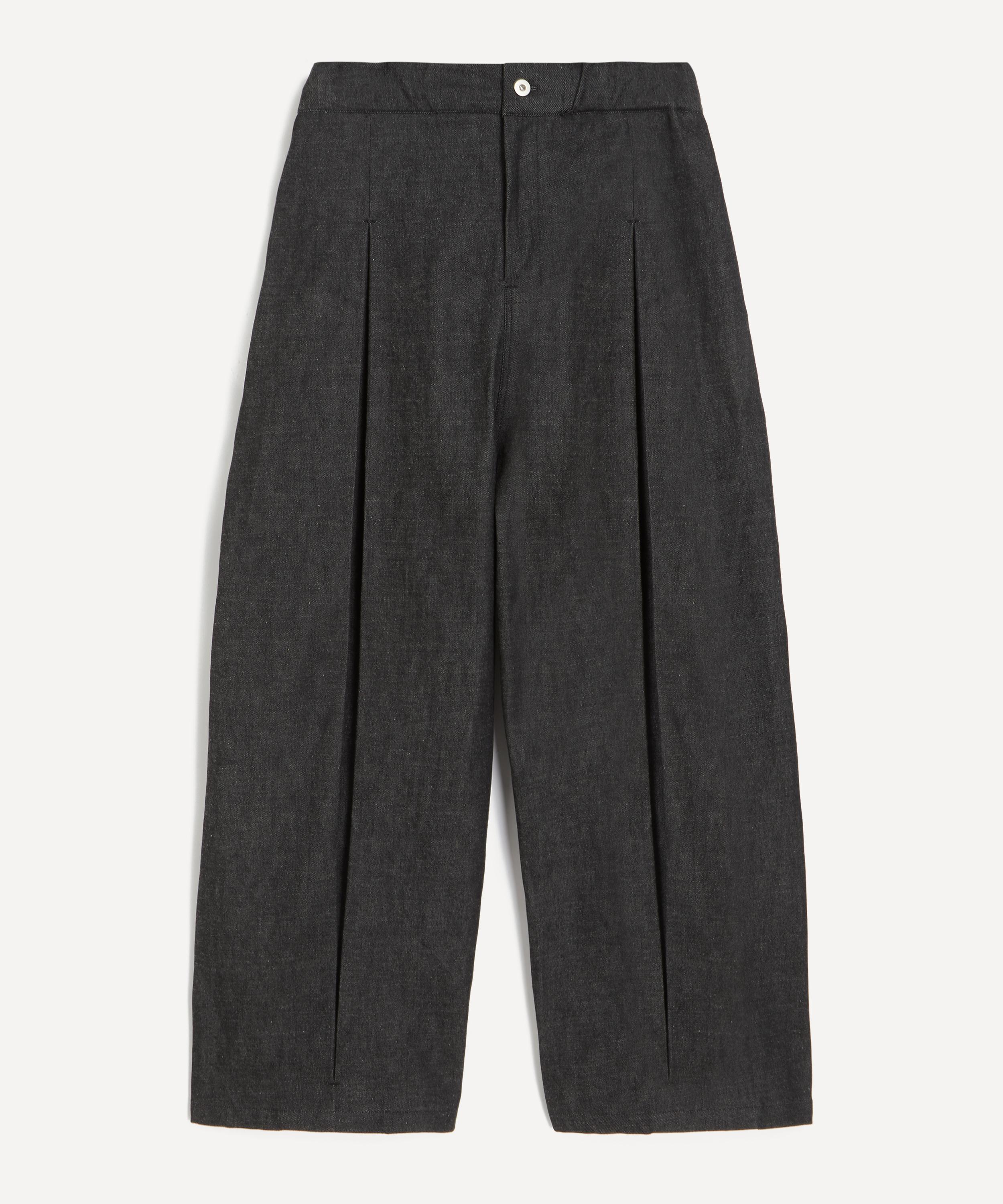 SAGE NATION - Box Pleat Denim Trousers image number 0
